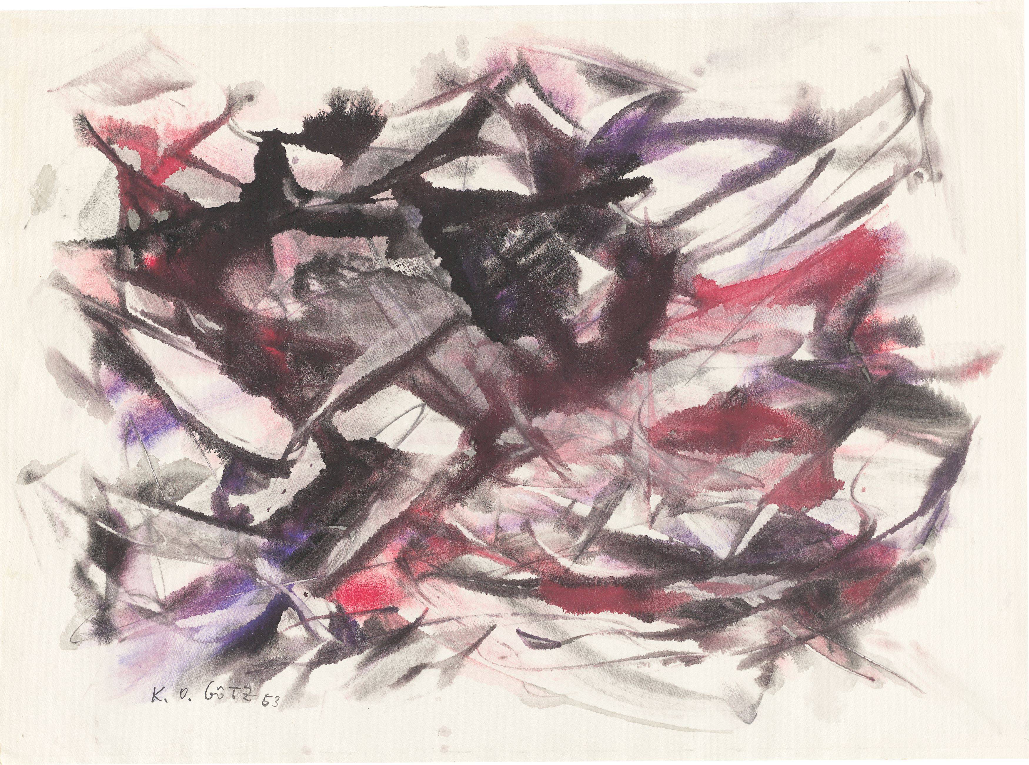This picture shows the following artwork: Karl Otto Götz. Untitled. 1953.