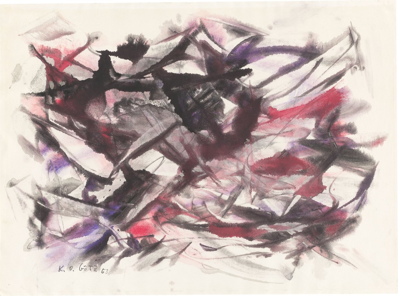 This picture shows the following artwork: Karl Otto Götz. Untitled. 1953.