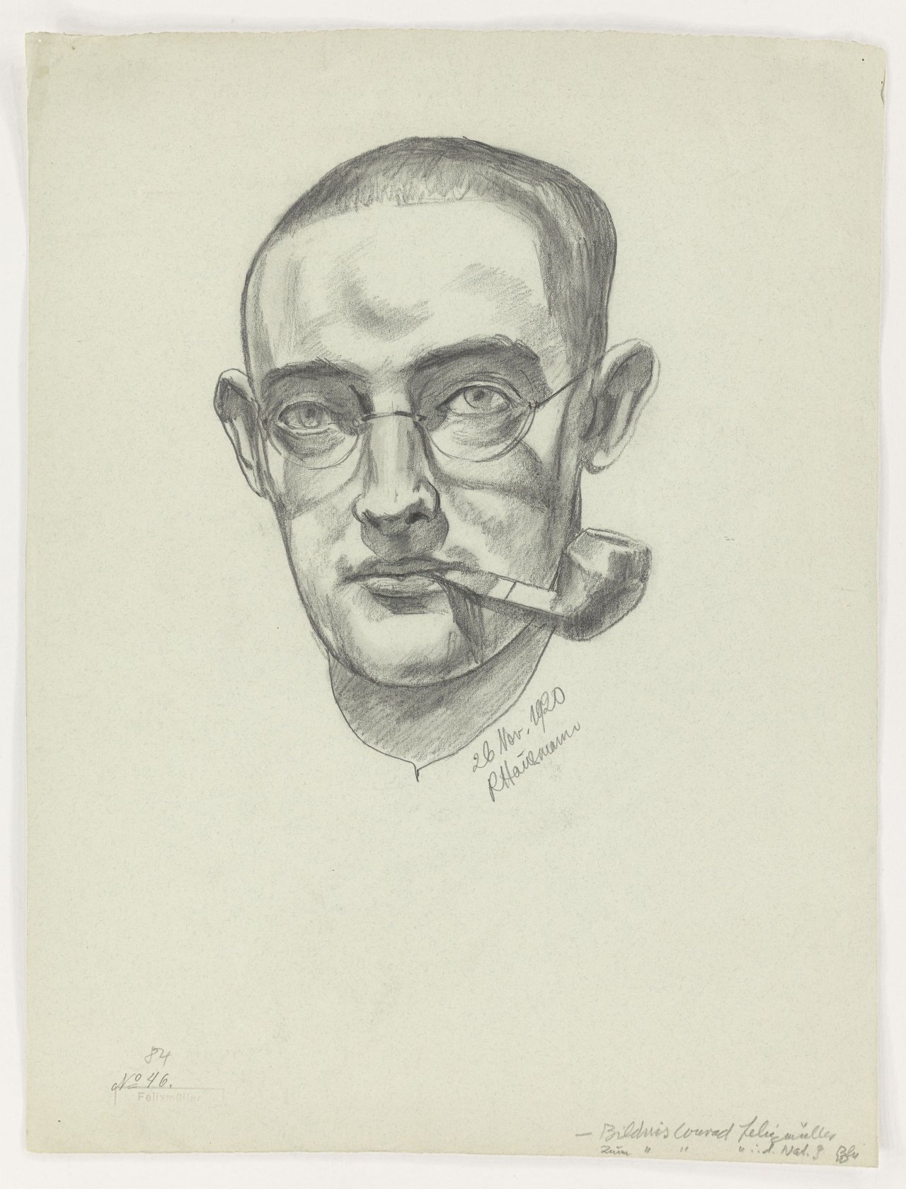 This picture shows the following artwork: Raoul Hausmann. ”Bildnis Conrad Felixmüller”. 1920.