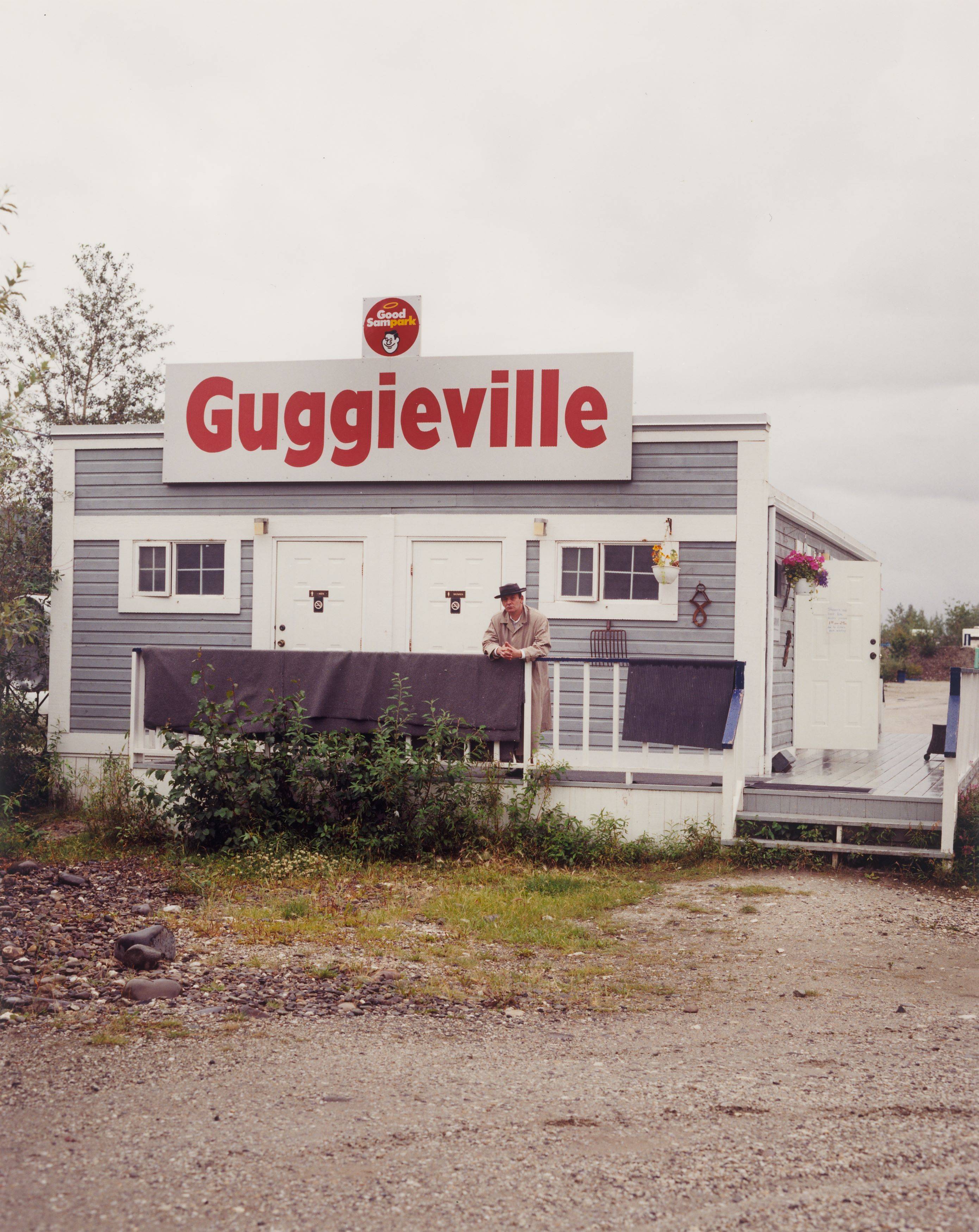 This picture shows the following artwork: Albrecht Fuchs. M.K. 9 Fotografien. Martin Kippenberger in Dawson City, August 1995.