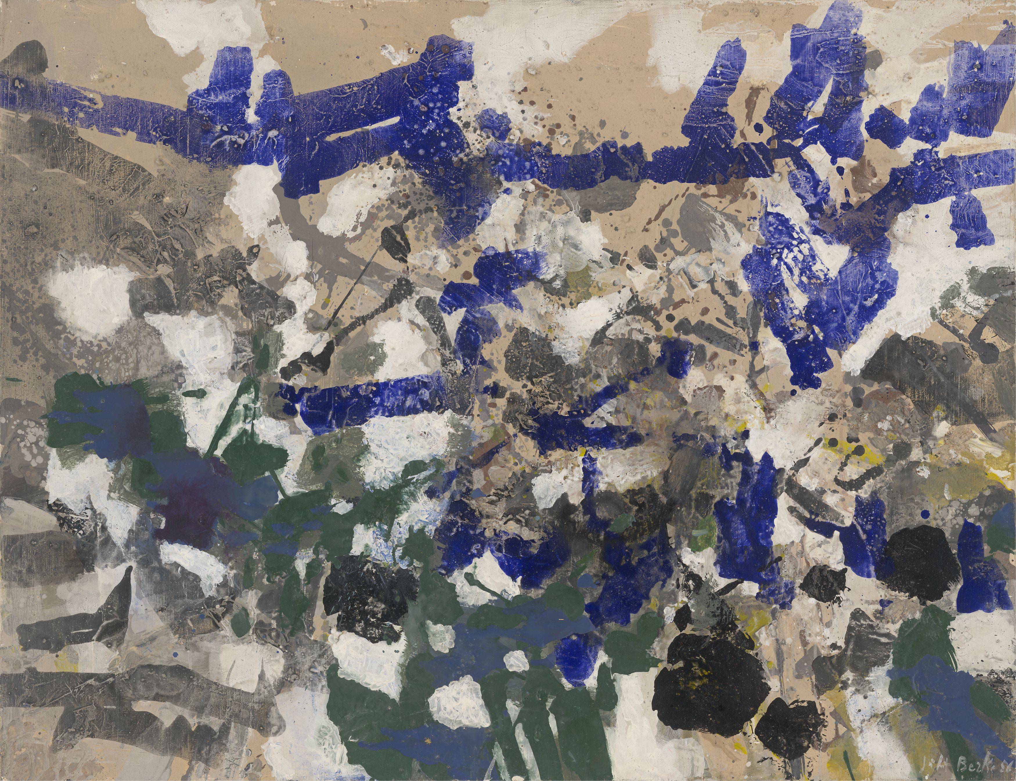 This picture shows the following artwork: Hubert Berke. On clay-coloured ground. 1956.