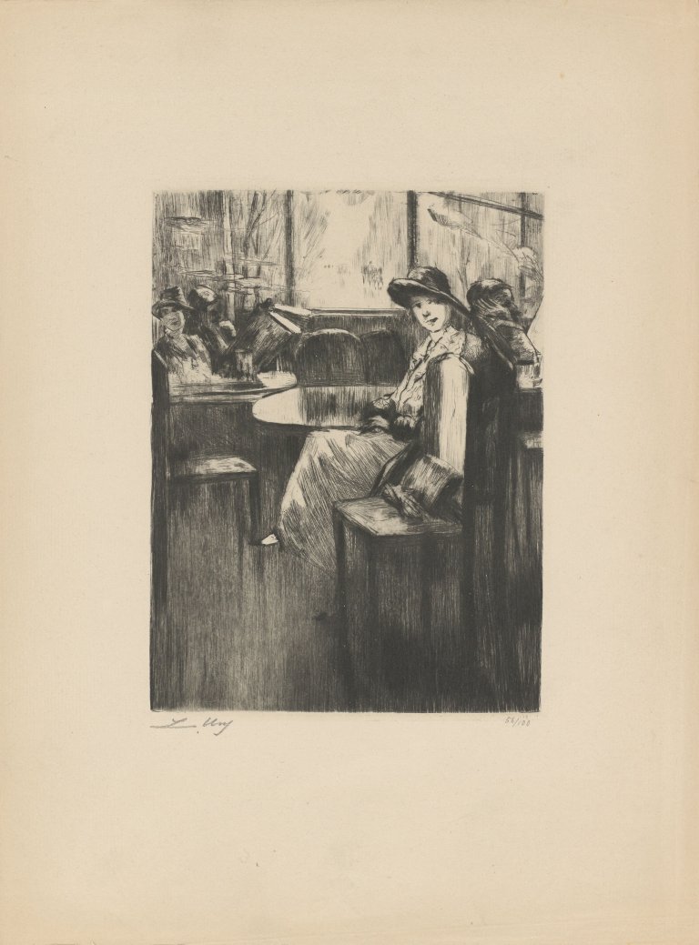This picture shows the following artwork: Lesser Ury. ”Berliner Impressionen”. 1924.
