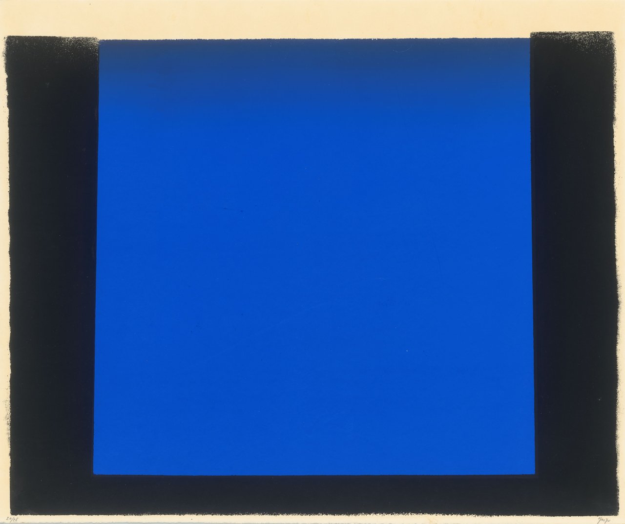 This picture shows the following artwork: Rupprecht Geiger. ”blau – schwarz”. 1965.