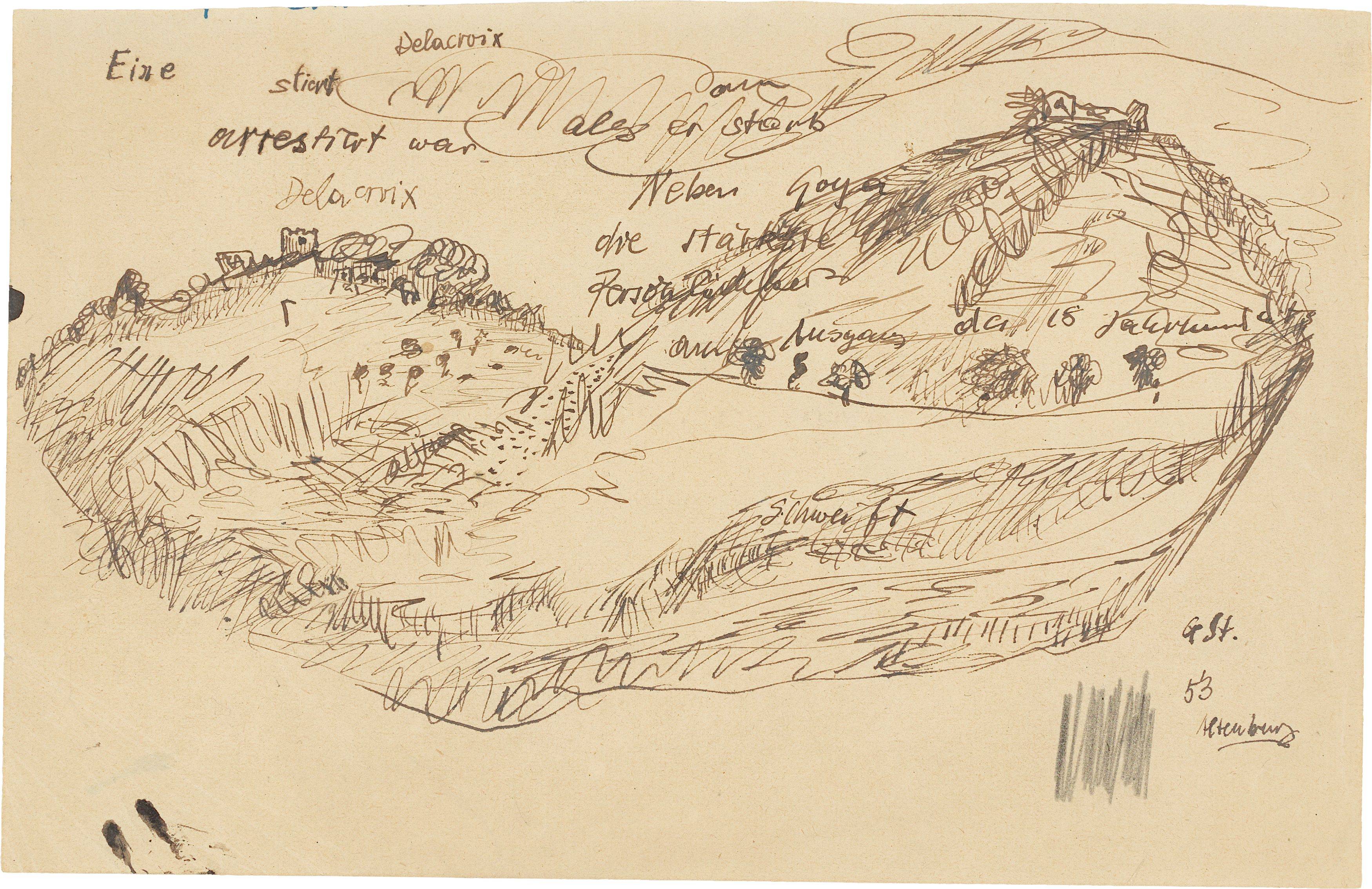 Auf diesem Bild ist das folgende Kunstwerk zu sehen: Gerhard Altenbourg. „Schweift“. 1953.