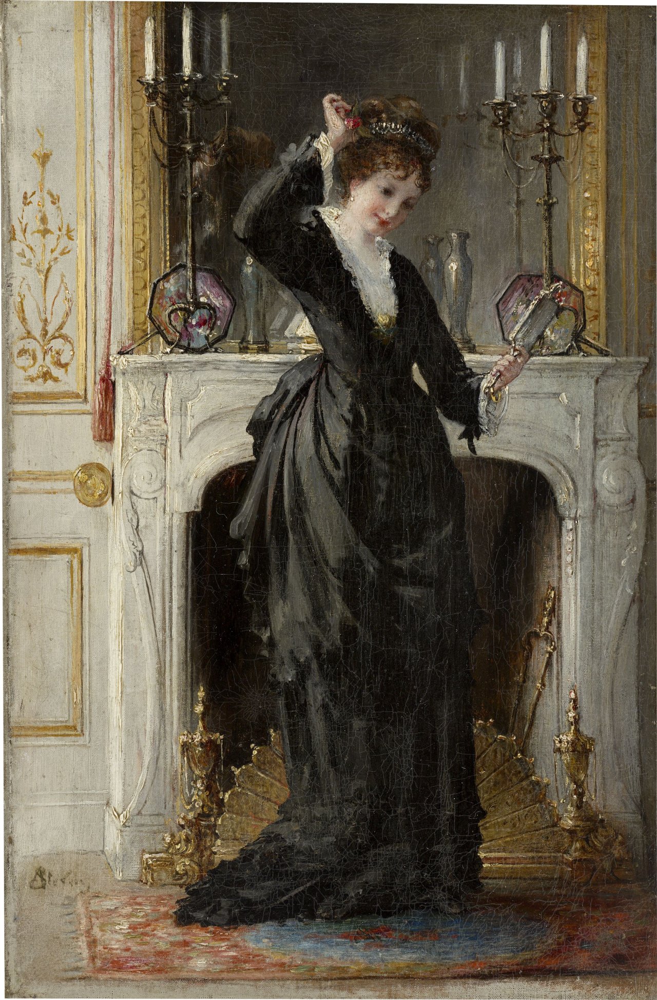 This picture shows the following artwork: Alfred Stevens. In the Boudoir.