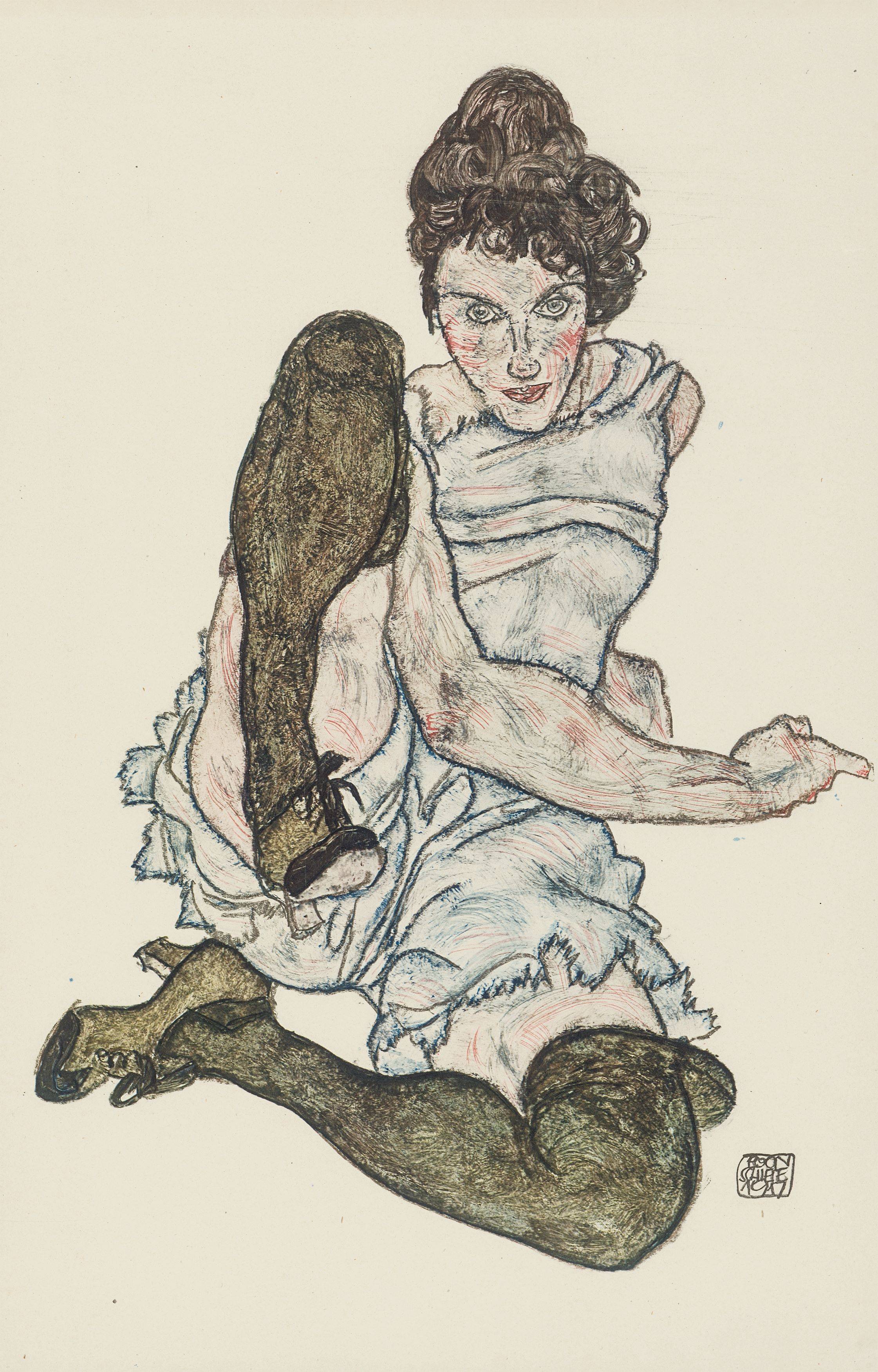 Auf diesem Bild ist das folgende Kunstwerk zu sehen: Egon Schiele. Handzeichnungen. 1910-18/20.