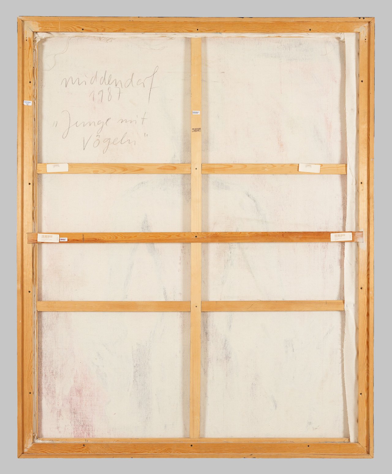 This picture shows the following artwork: Helmut Middendorf. ”Junge mit Vögeln”. 1987.