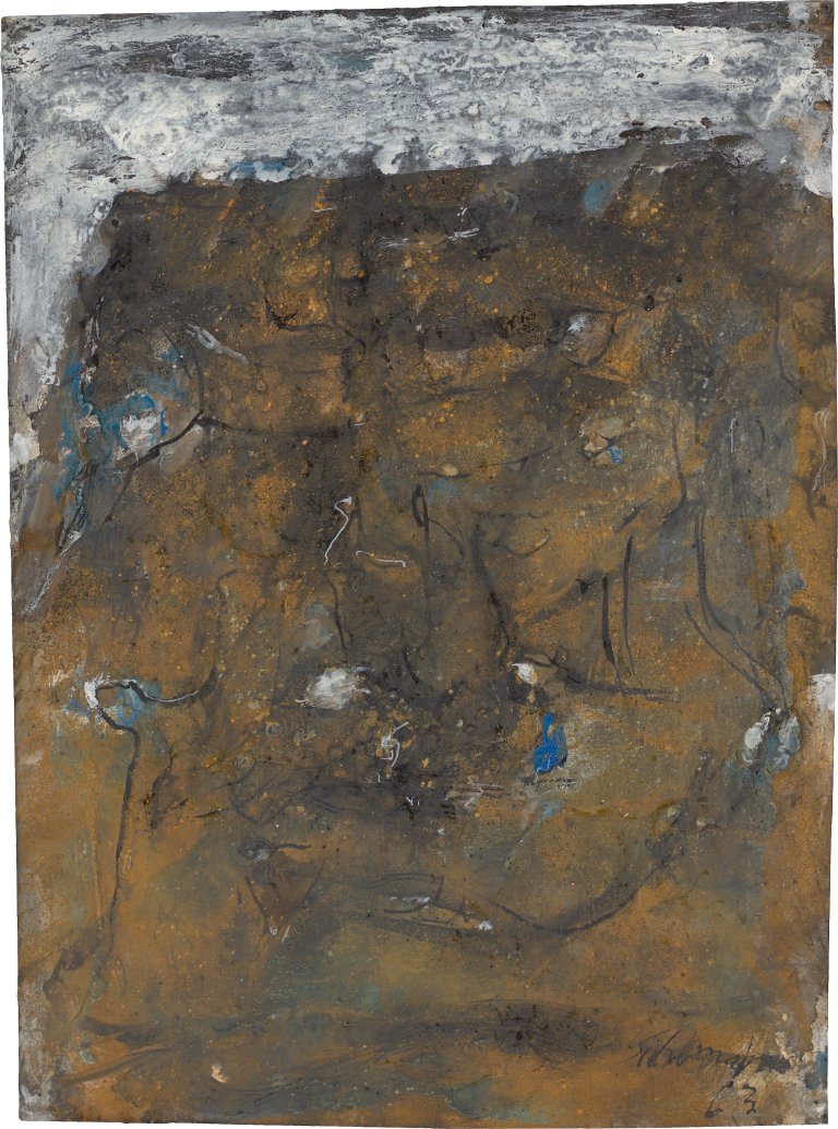 This picture shows the following artwork: Emil Schumacher. Untitled. 1963.