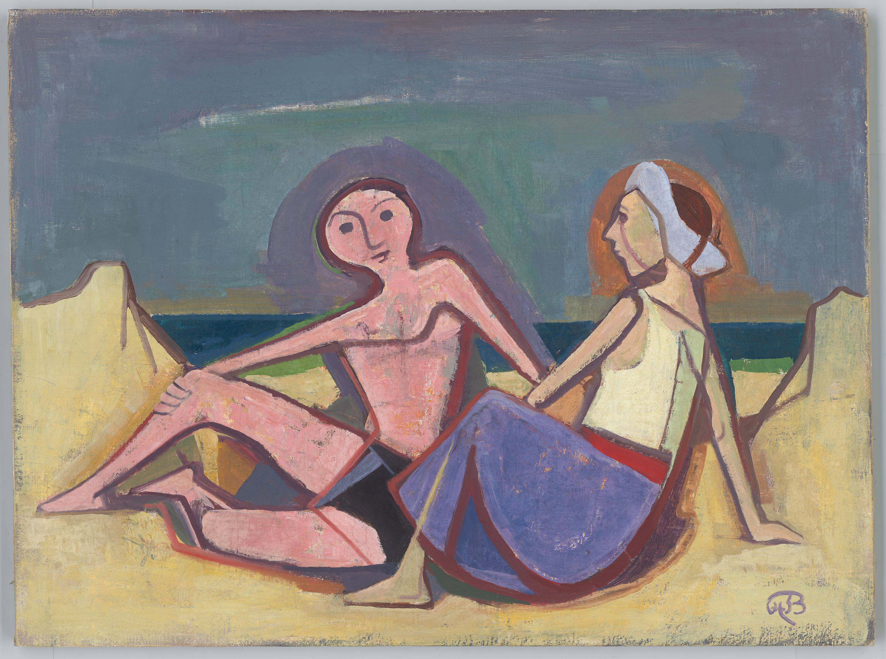 This picture shows the following artwork: Karl Hofer. ”Paar am Strand”. 1953.