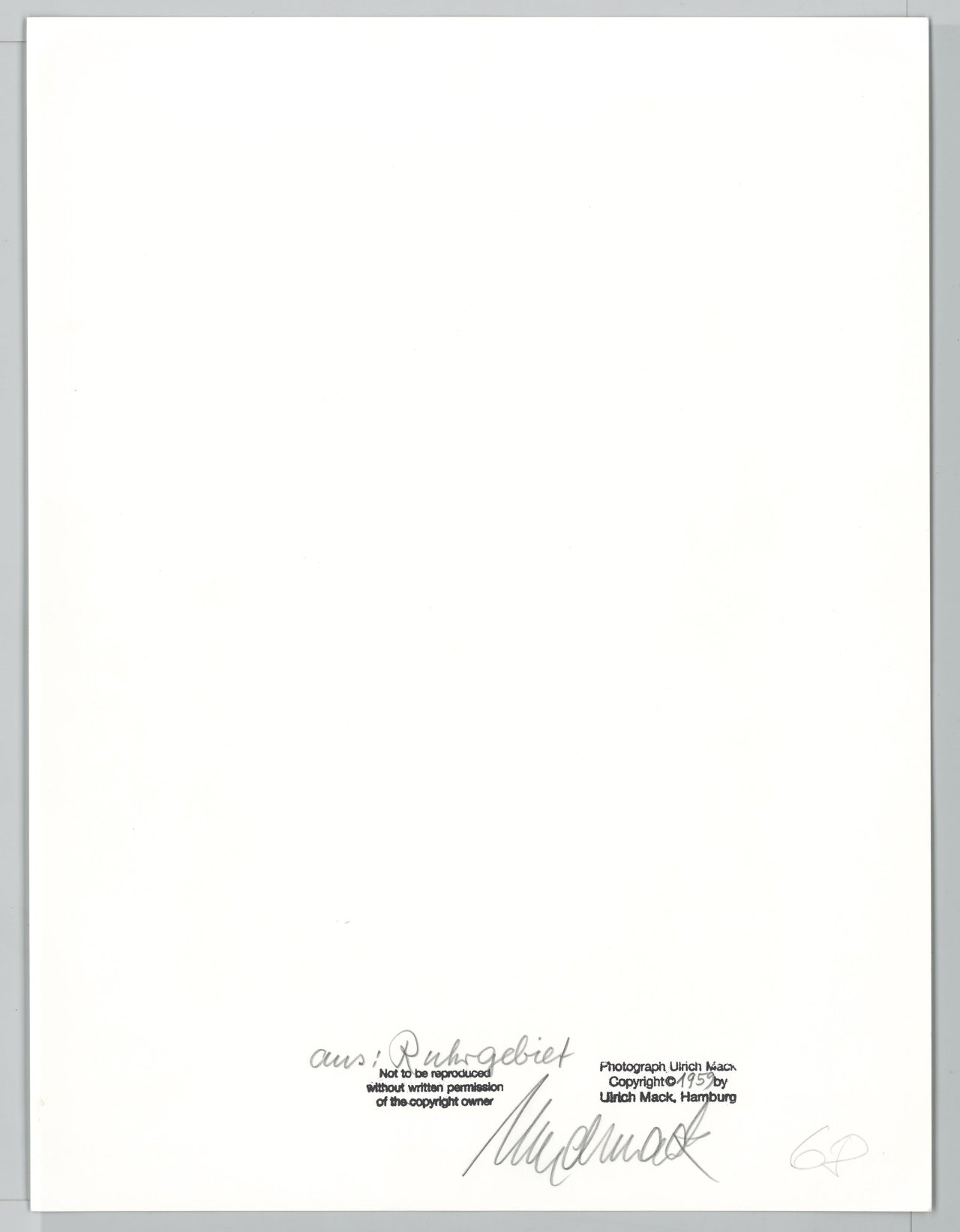 Auf diesem Bild ist das folgende Kunstwerk zu sehen: Ulrich Mack. Aus dem Zyklus „Ruhrgebiet“. 1959.