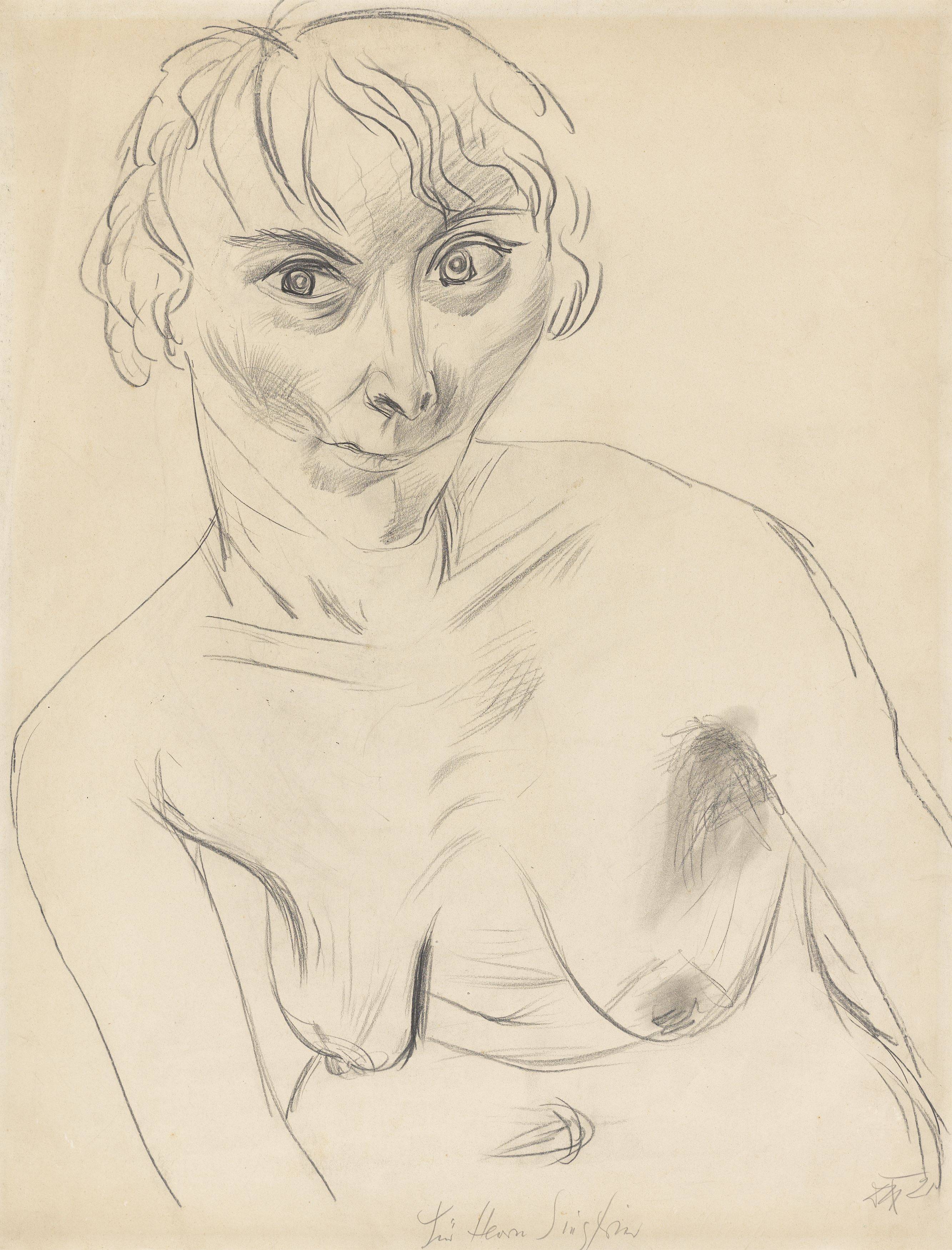 This picture shows the following artwork: Otto Dix. ”Weiblicher Halbakt” (Modell Elli). 1921.