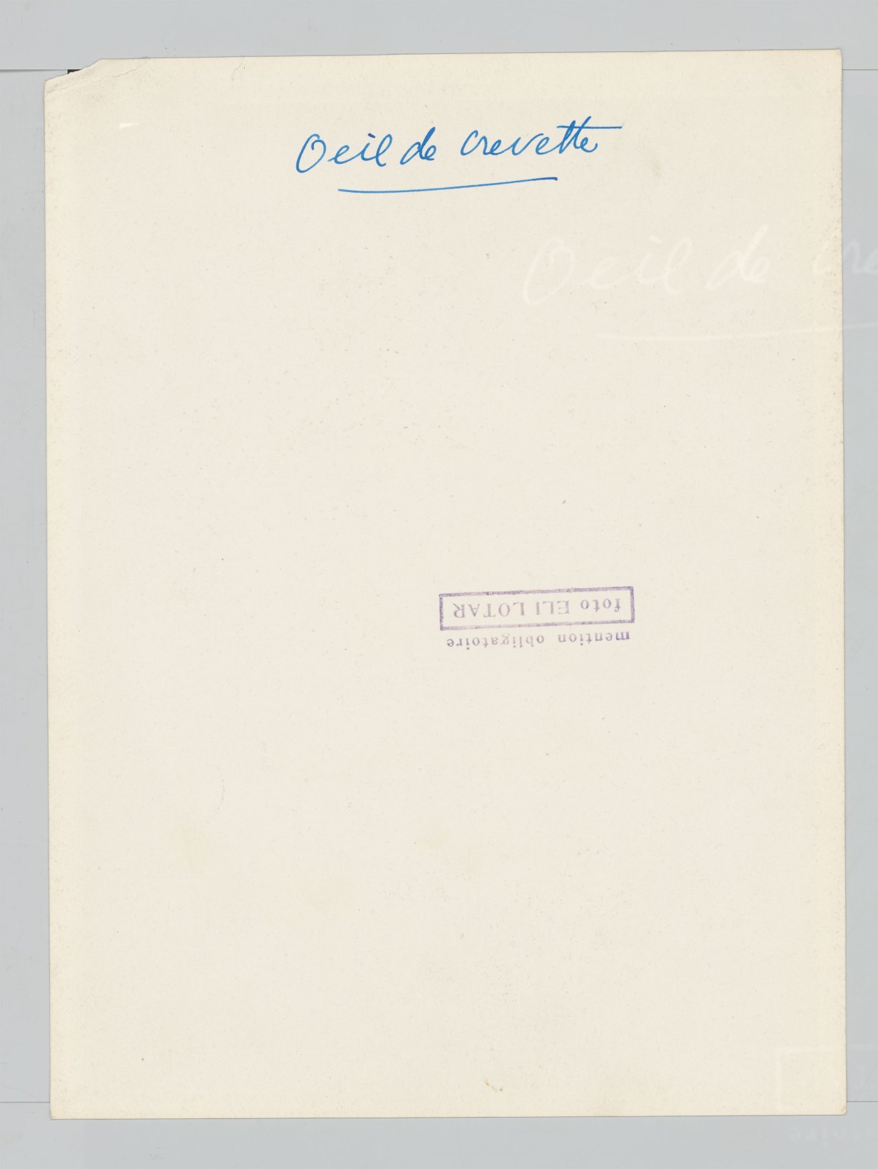 Auf diesem Bild ist das folgende Kunstwerk zu sehen: Eli Lotar. „Œil de Crevette“. 1930.
