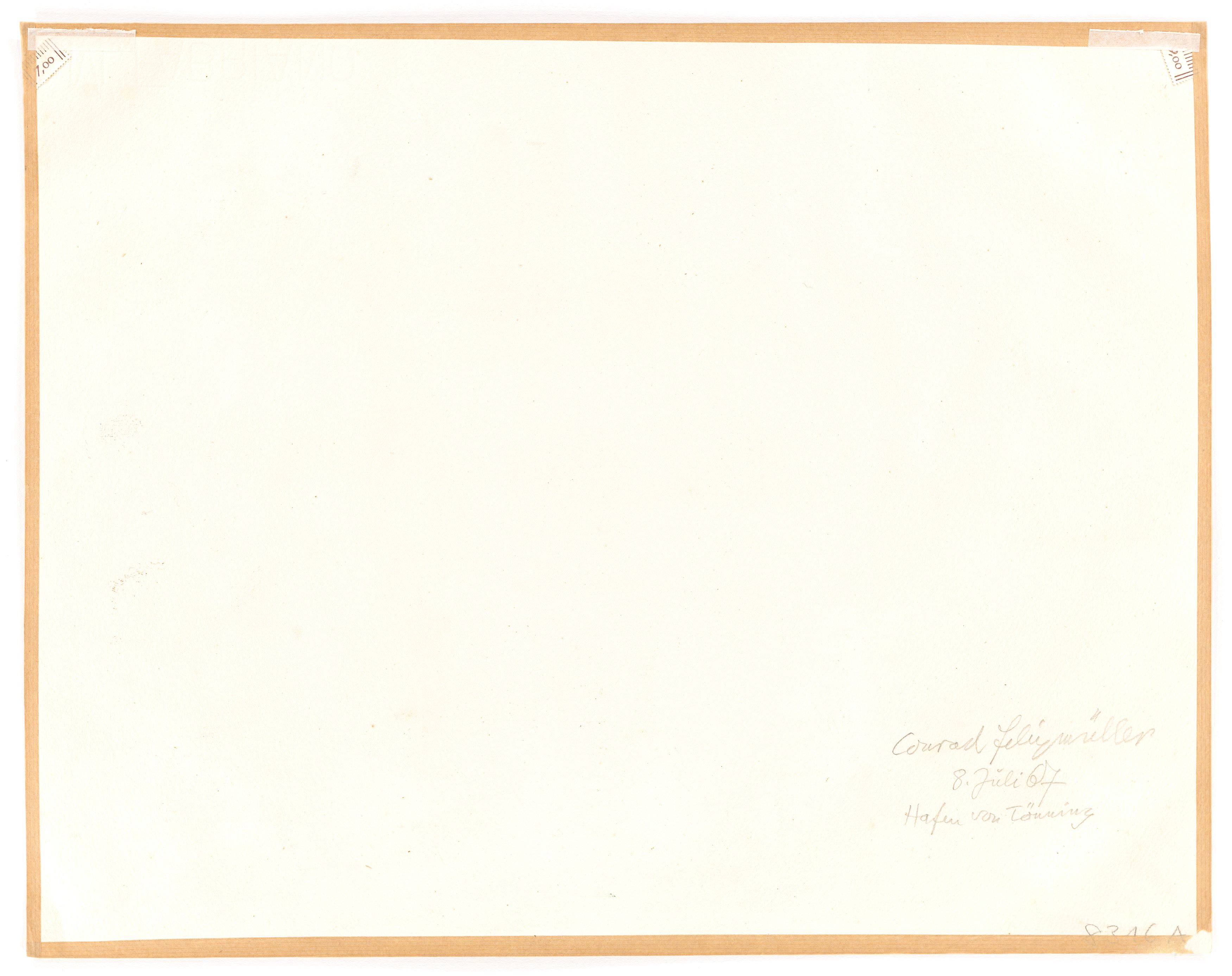 Auf diesem Bild ist das folgende Kunstwerk zu sehen: Conrad Felixmüller. „Hafen von Tönning“. 1967.