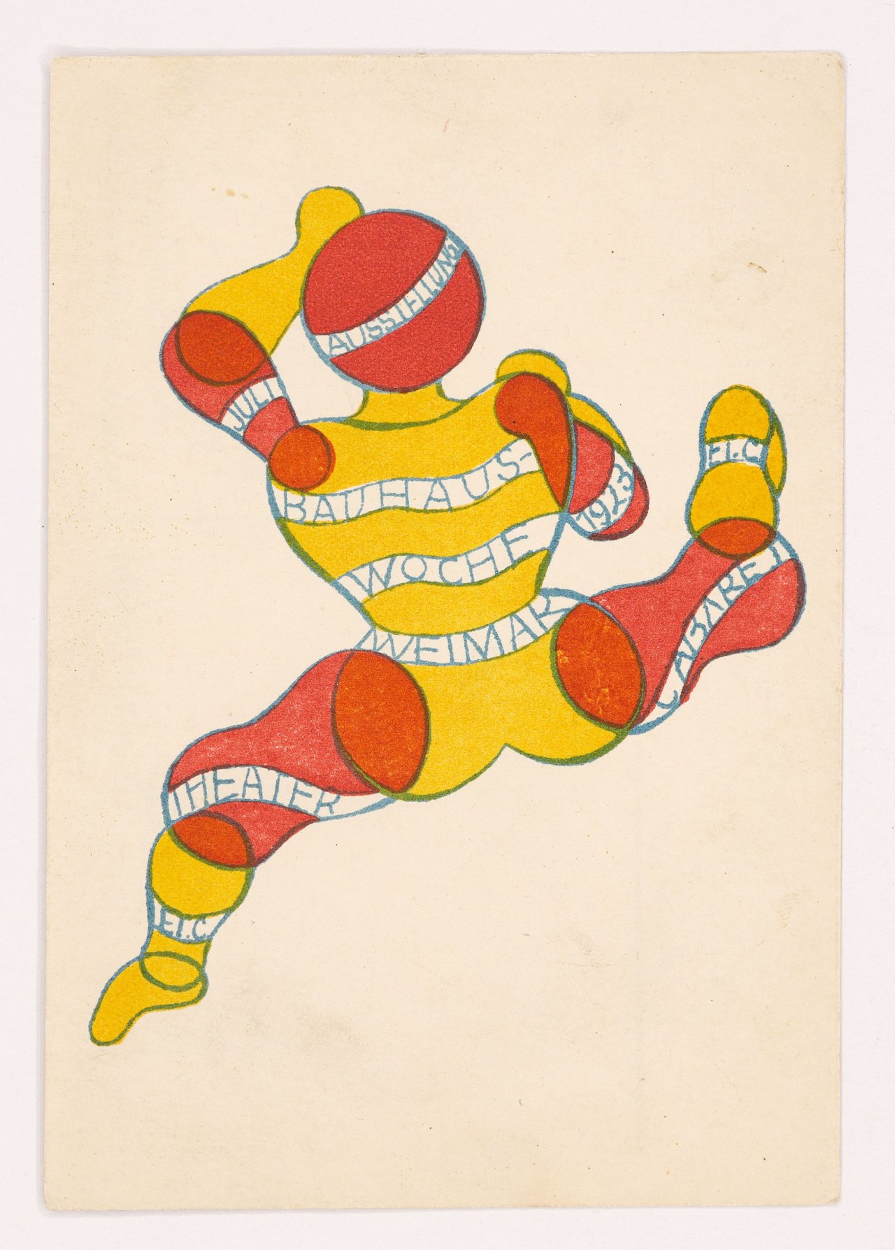 This picture shows the following artwork: Georg Teltscher. ”Juli Ausstellung 1923 Bauhaus-Woche Weimar Theater Etc Cabaret Etc”. 1923.