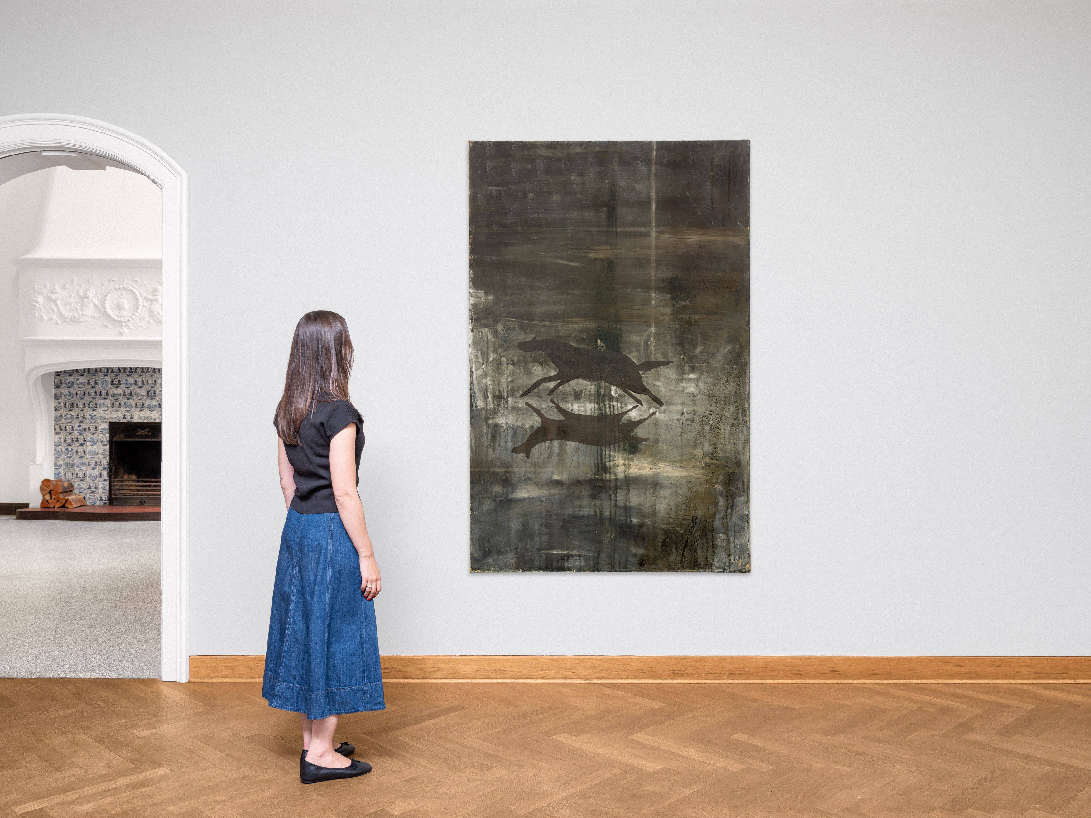 This picture shows the following artwork: Norbert Schwontkowski. ”(from the random paintings) - flucht”. 1990.