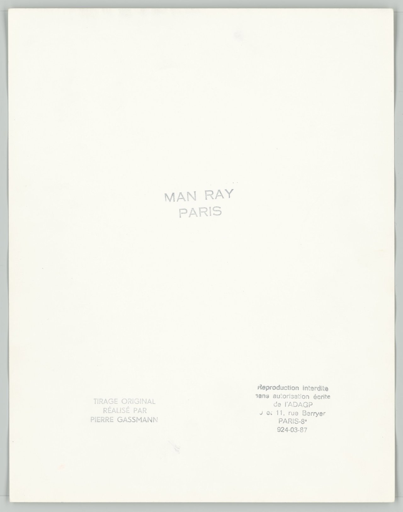 This picture shows the following artwork:  Man Ray. Érotique voilée. 1933.