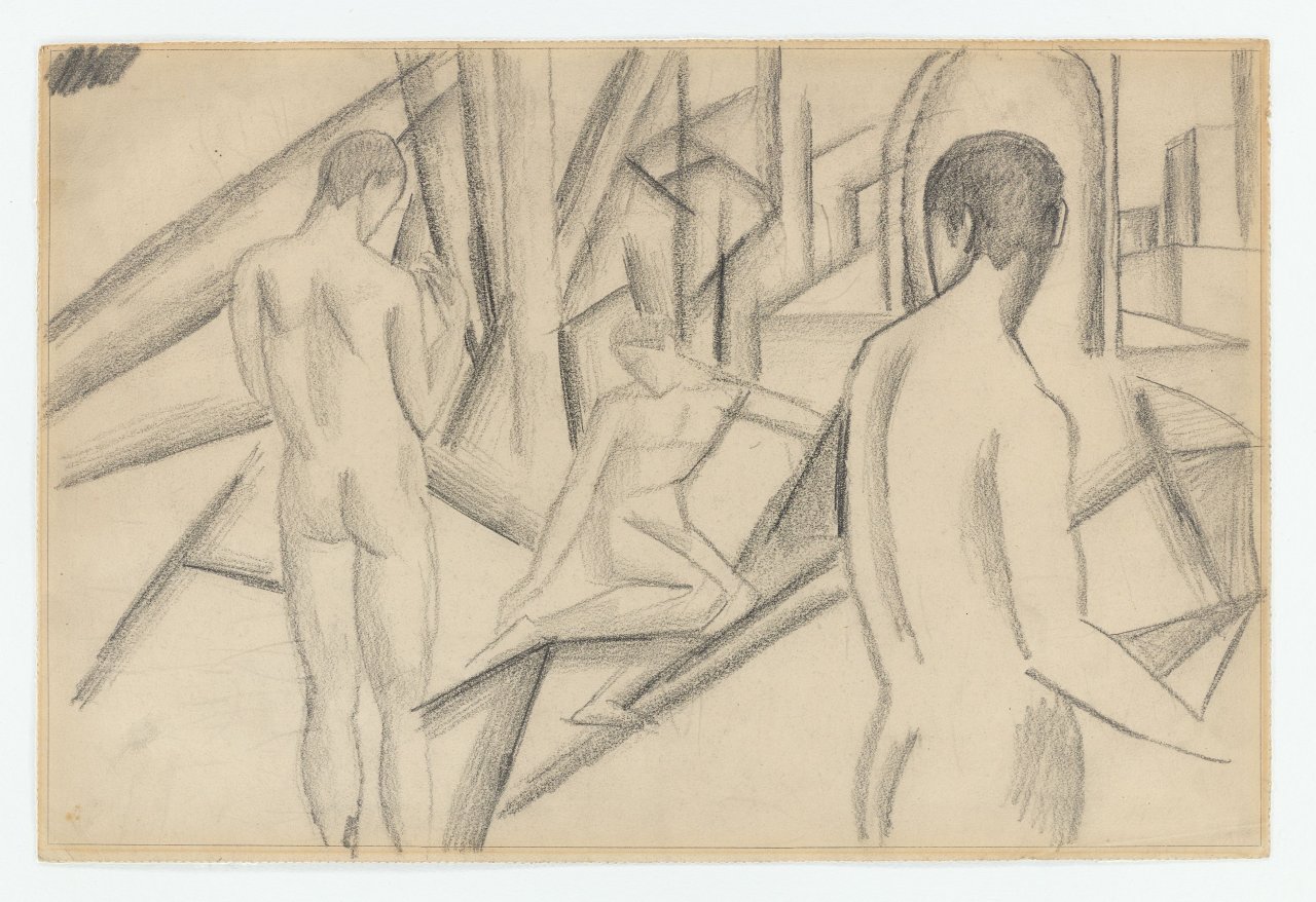 This picture shows the following artwork: August Macke. ”Jünglinge”. 1911.