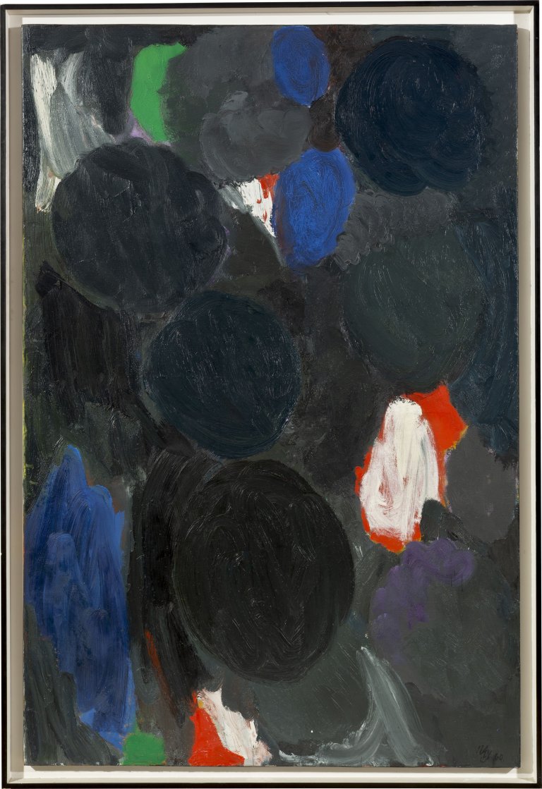 Auf diesem Bild ist das folgende Kunstwerk zu sehen: Ernst Wilhelm Nay. „Metagrau“. 1960.