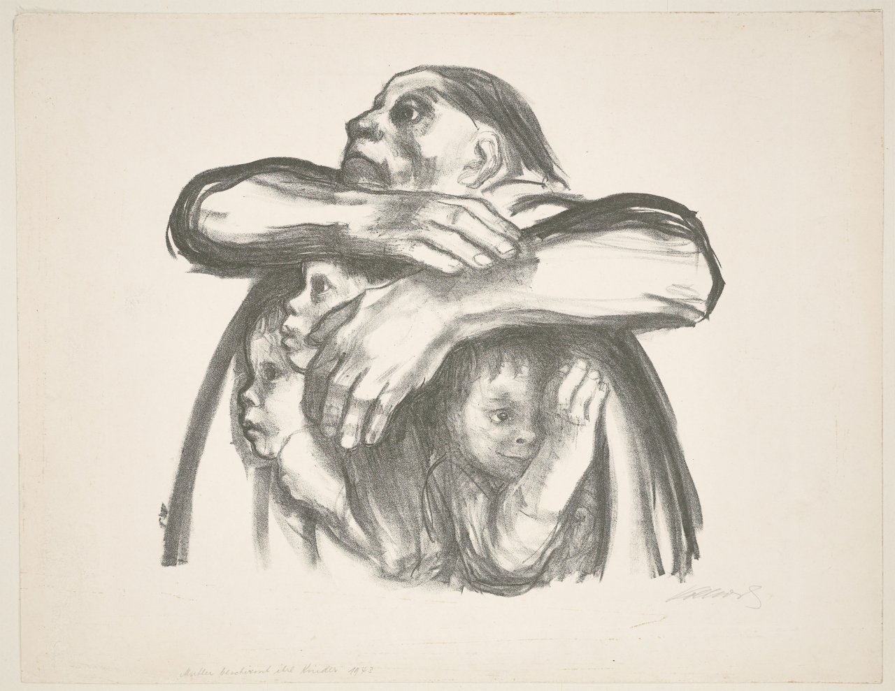 This picture shows the following artwork: Käthe Kollwitz. ”Saatfrüchte sollen nicht vermahlen werden”. 1941.