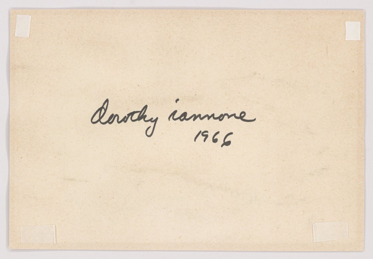Auf diesem Bild ist das folgende Kunstwerk zu sehen: Dorothy Iannone. „Let me have men about me that are fat.“. 1966.