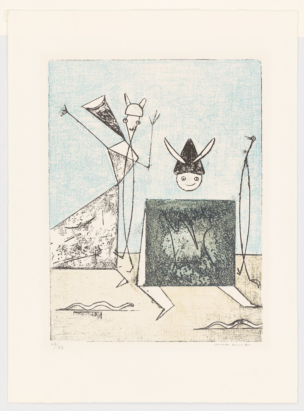 This picture shows the following artwork: Max Ernst. ”Zu: Pierre Hebey, Festin”. 1974.