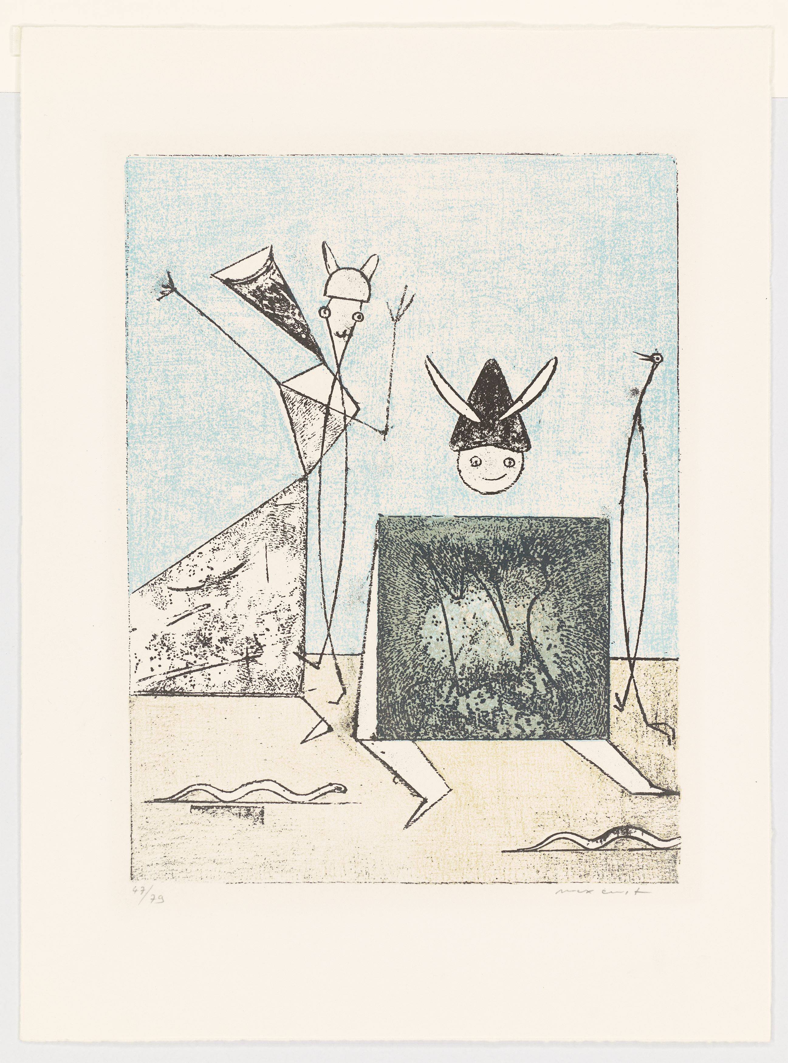 This picture shows the following artwork: Max Ernst. ”Zu: Pierre Hebey, Festin”. 1974.