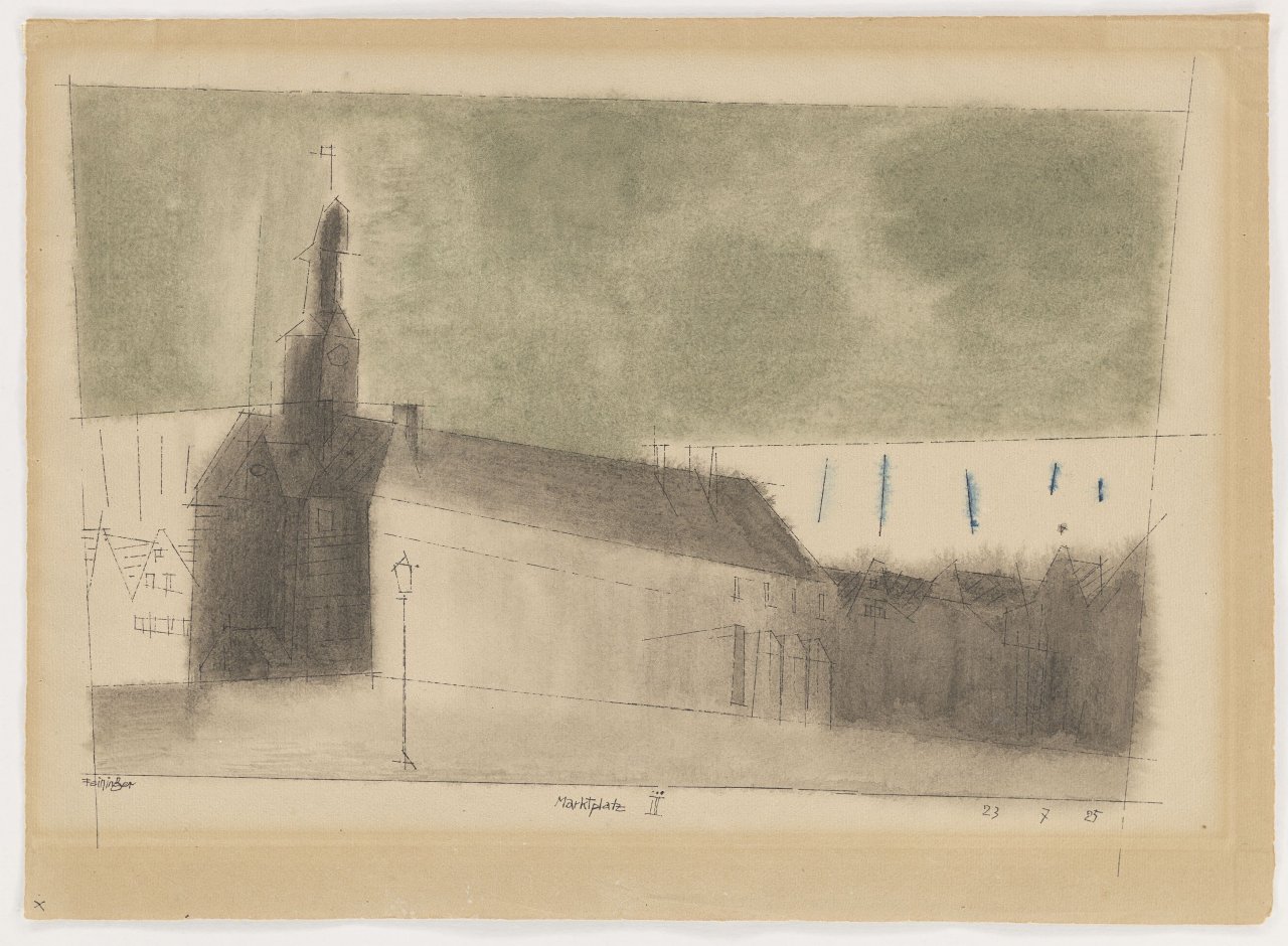 Auf diesem Bild ist das folgende Kunstwerk zu sehen: Lyonel Feininger. „Marktplatz III“. 1925.