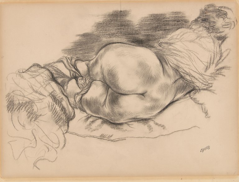 This picture shows the following artwork: George Grosz. ”Reclining Nude”. 1940.