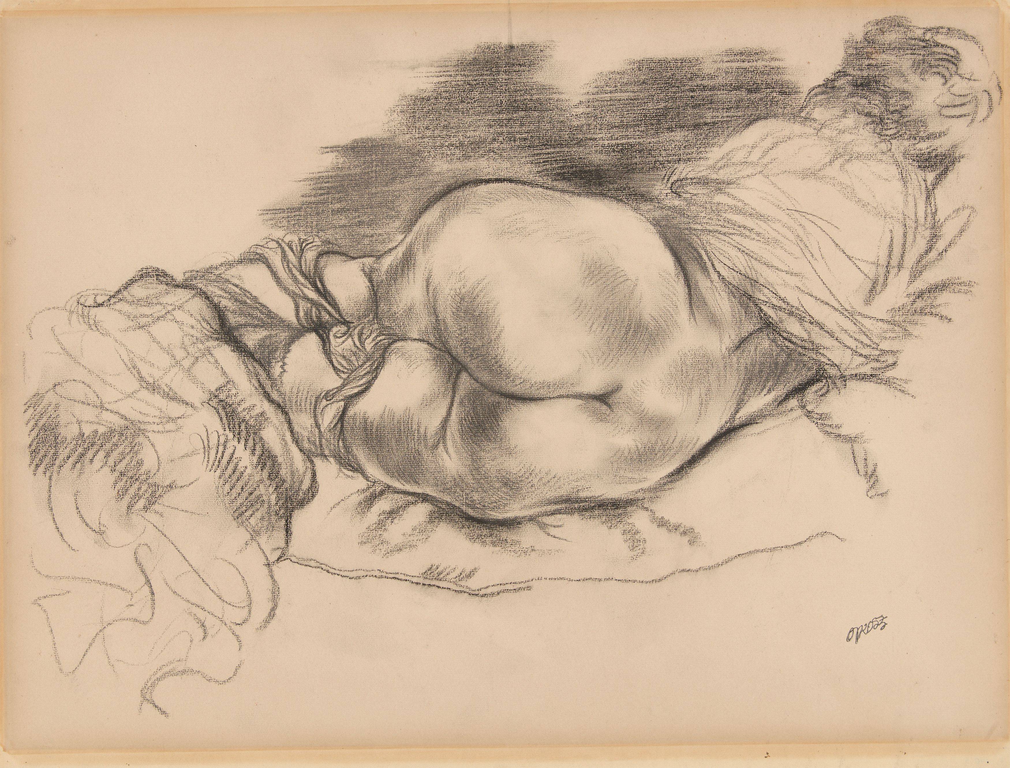 This picture shows the following artwork: George Grosz. ”Reclining Nude”. 1940.