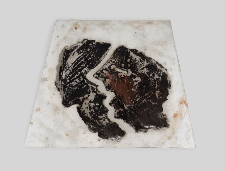 Auf diesem Bild ist das folgende Kunstwerk zu sehen: Hermann Glöckner. Gipsfleck, zum Profil geöffnet. 1960.