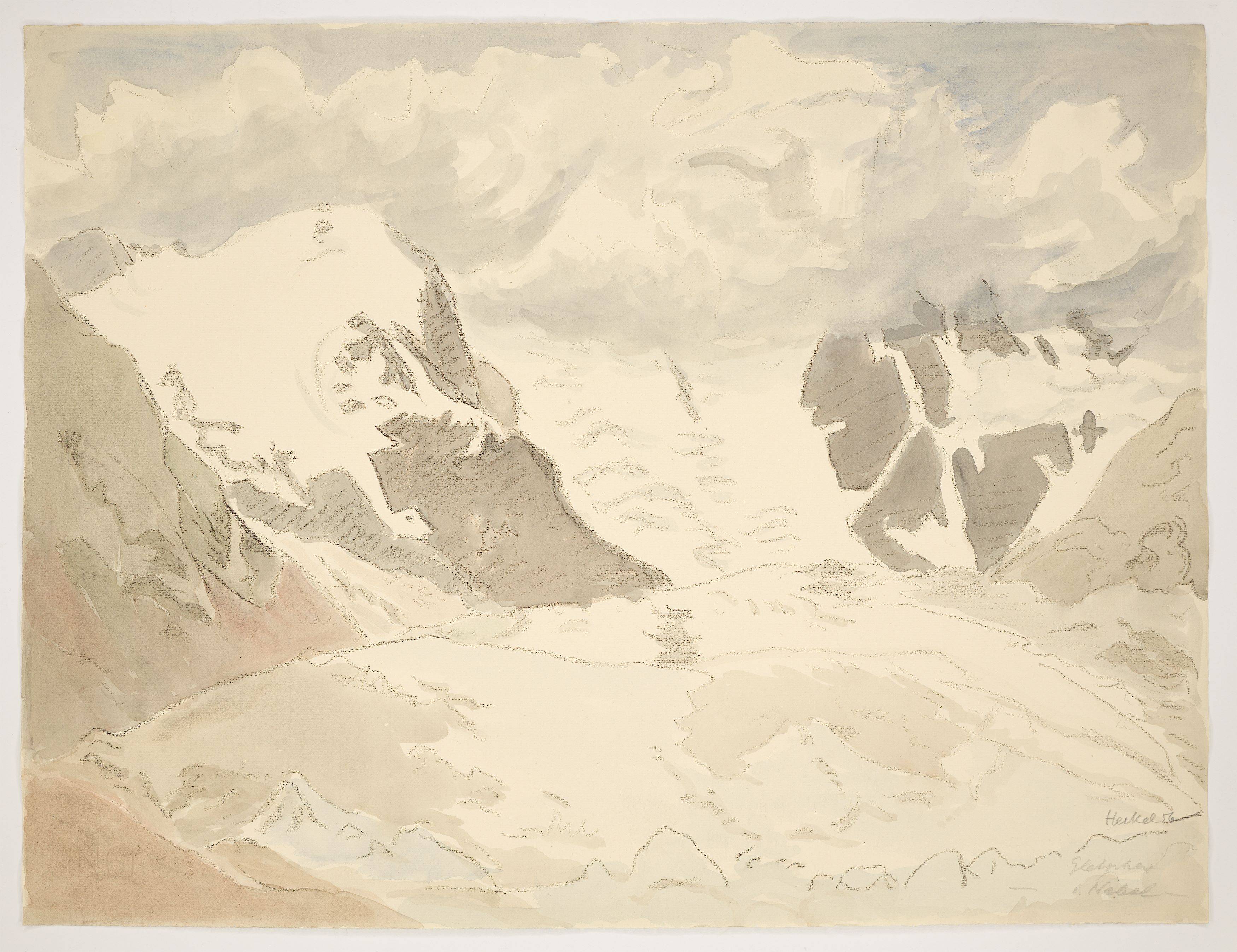 This picture shows the following artwork: Erich Heckel. ”Gletscher i. Nebel”. 1956.