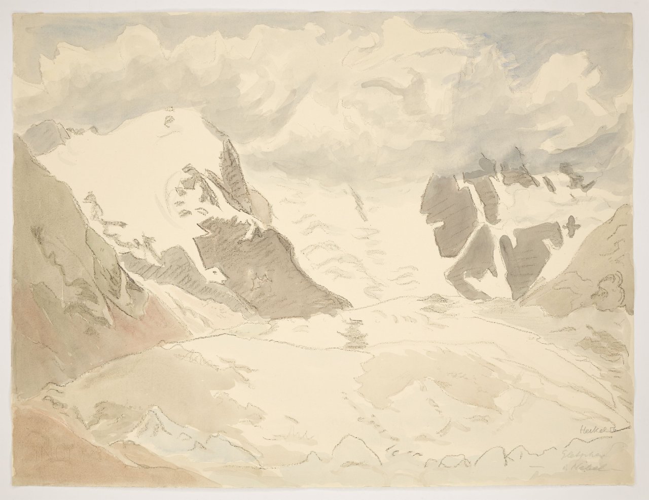 This picture shows the following artwork: Erich Heckel. ”Gletscher i. Nebel”. 1956.