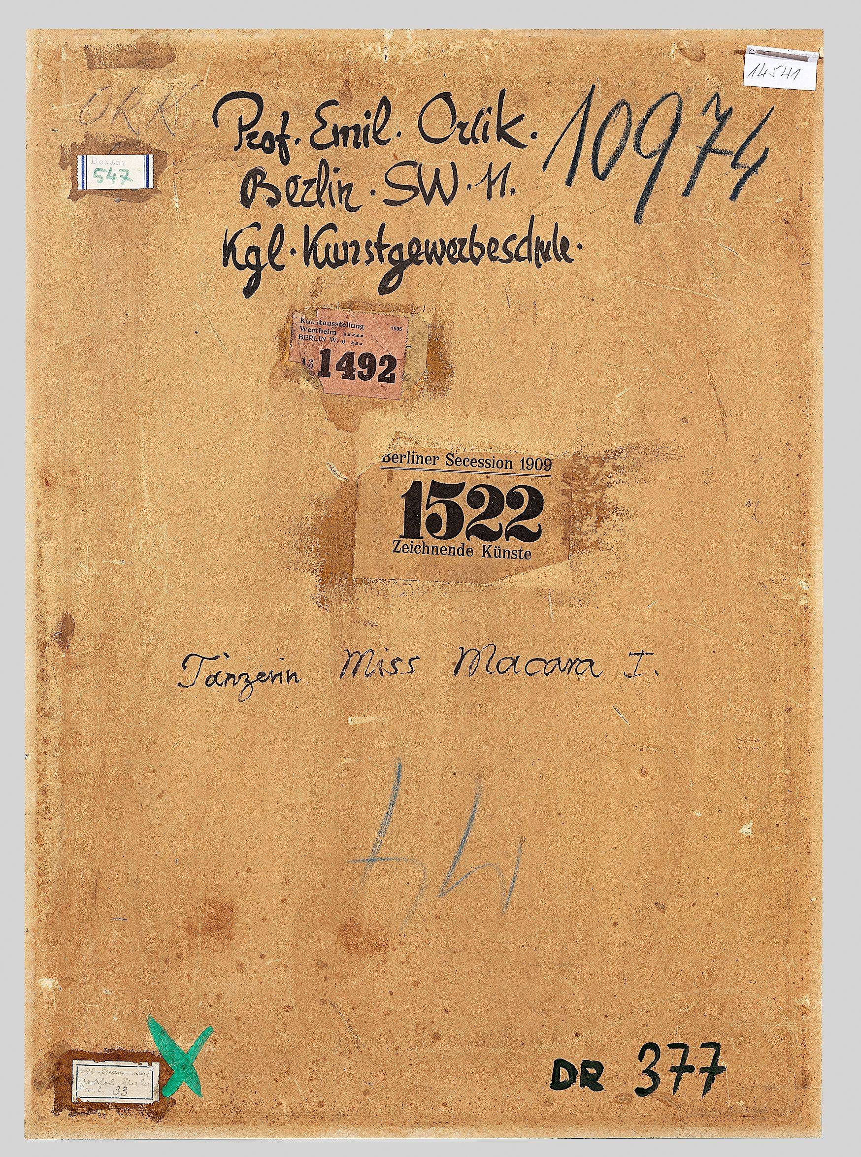 This picture shows the following artwork: Emil Orlik. ”Tänzerin Miss Macara I”. Circa 1909.