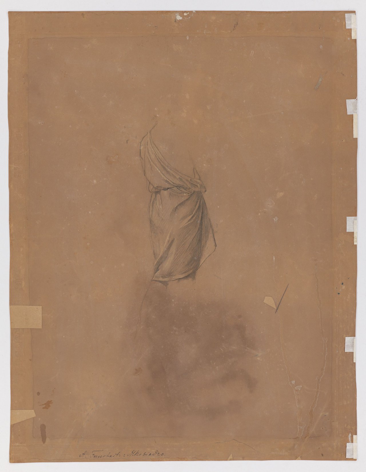 This picture shows the following artwork: Anselm Feuerbach. Nude study for Alcibiades (”Das Gastmahl des Plato”). Presumably circa 1866/67.