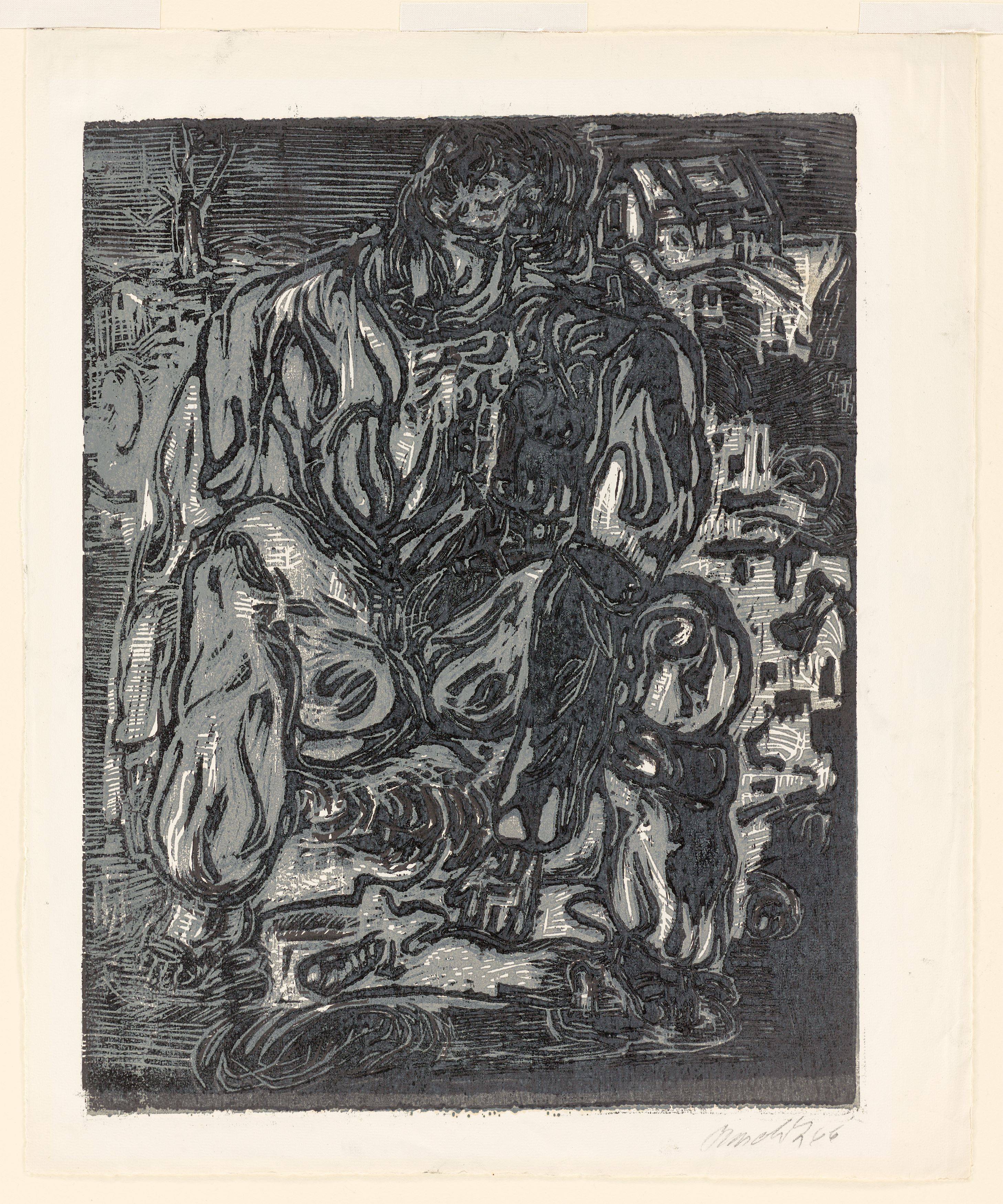 Auf diesem Bild ist das folgende Kunstwerk zu sehen: Georg Baselitz. Ohne Titel. 1966.