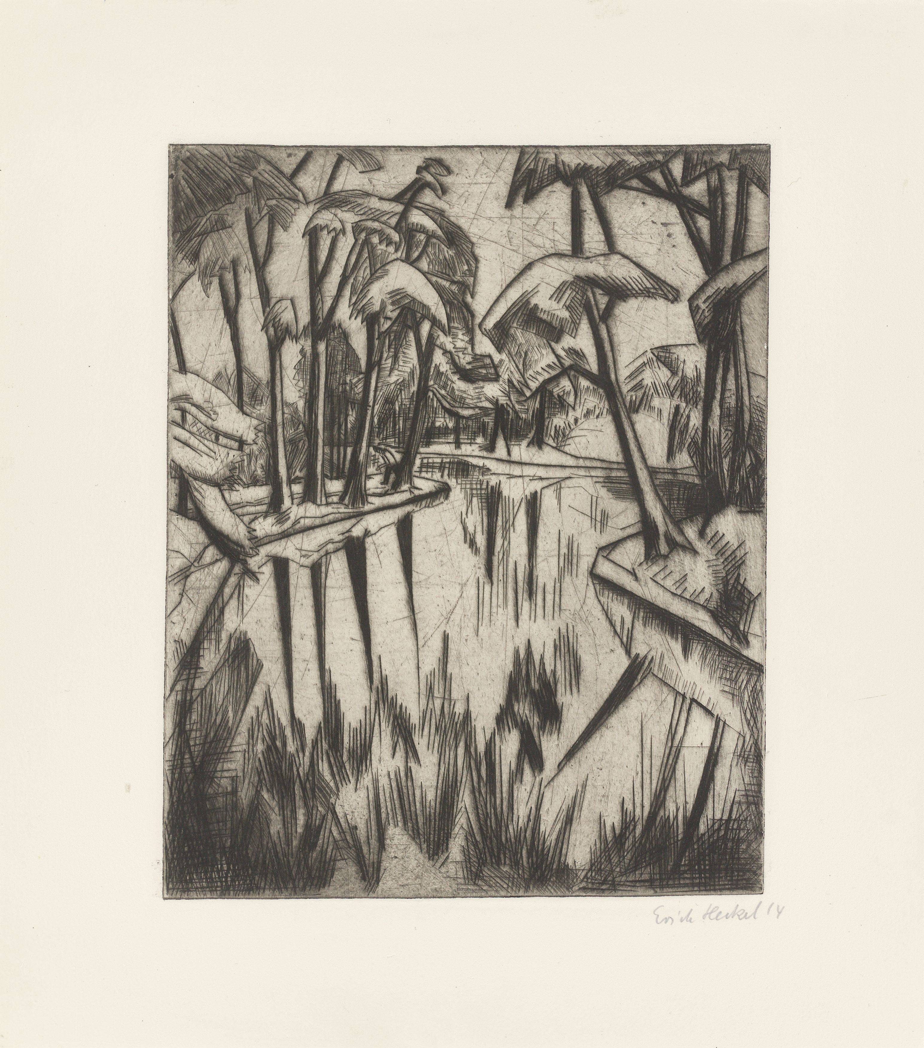 This picture shows the following artwork: Erich Heckel. ”Parksee”. 1914.