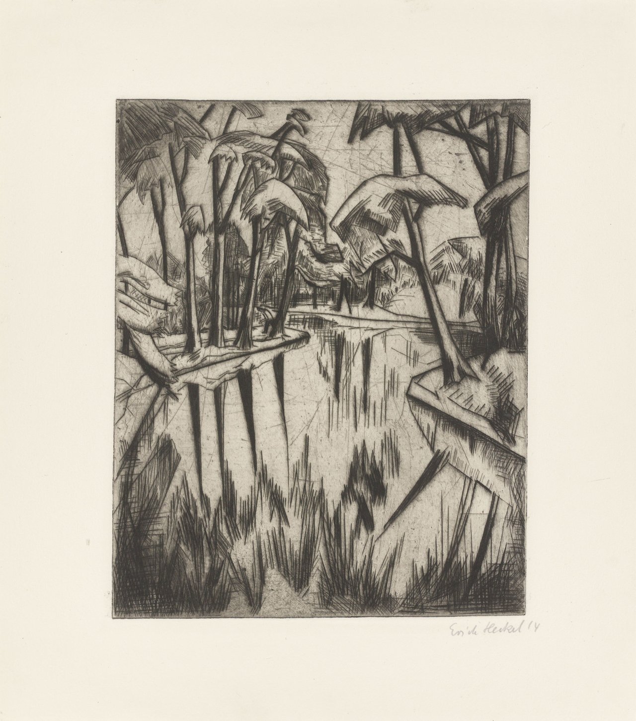 This picture shows the following artwork: Erich Heckel. ”Parksee”. 1914.