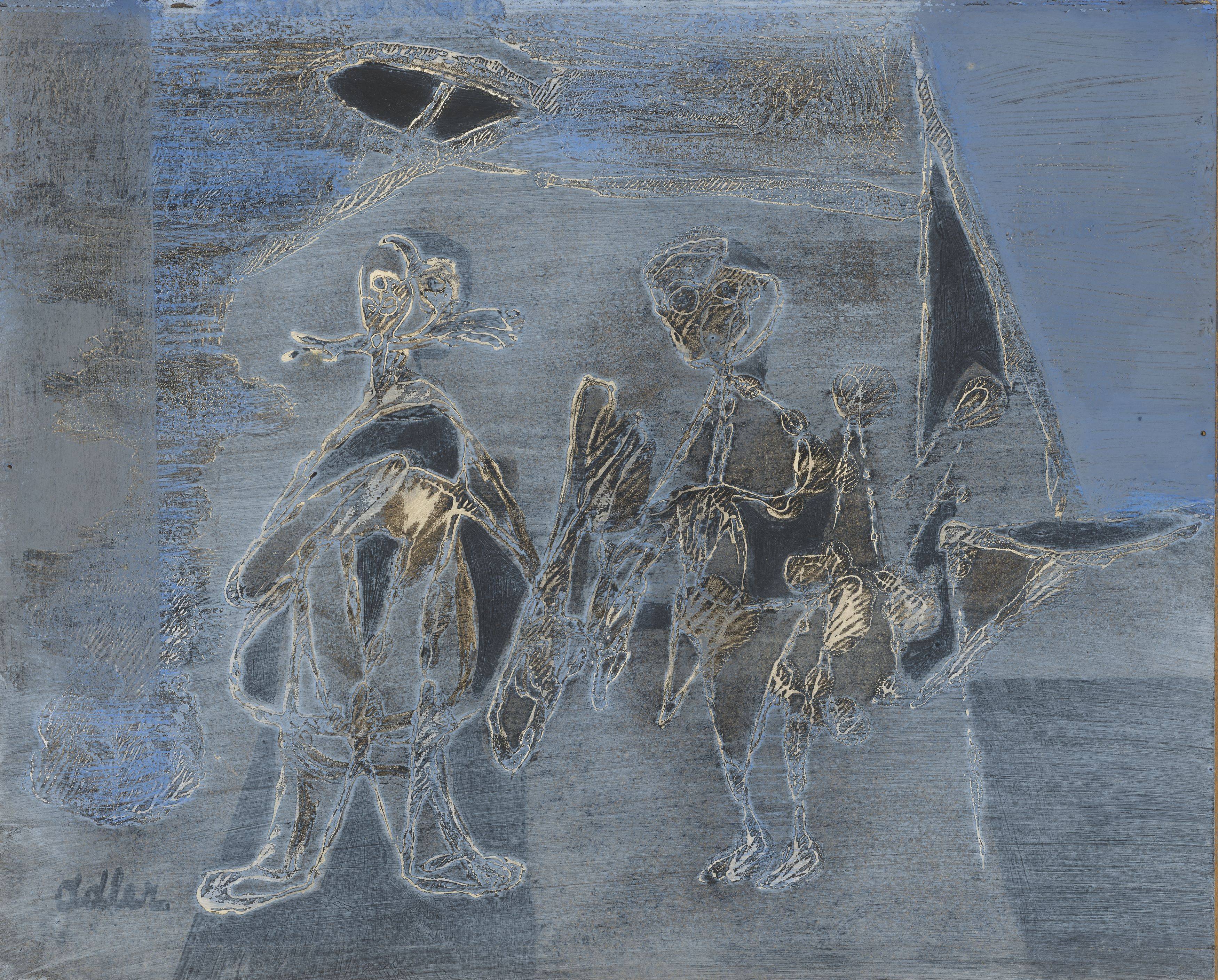 This picture shows the following artwork: Jankel Adler. ”Illustration to Kafka”. 1948.