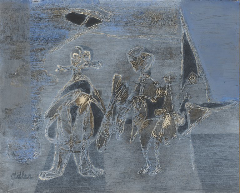 This picture shows the following artwork: Jankel Adler. ”Illustration to Kafka”. 1948.