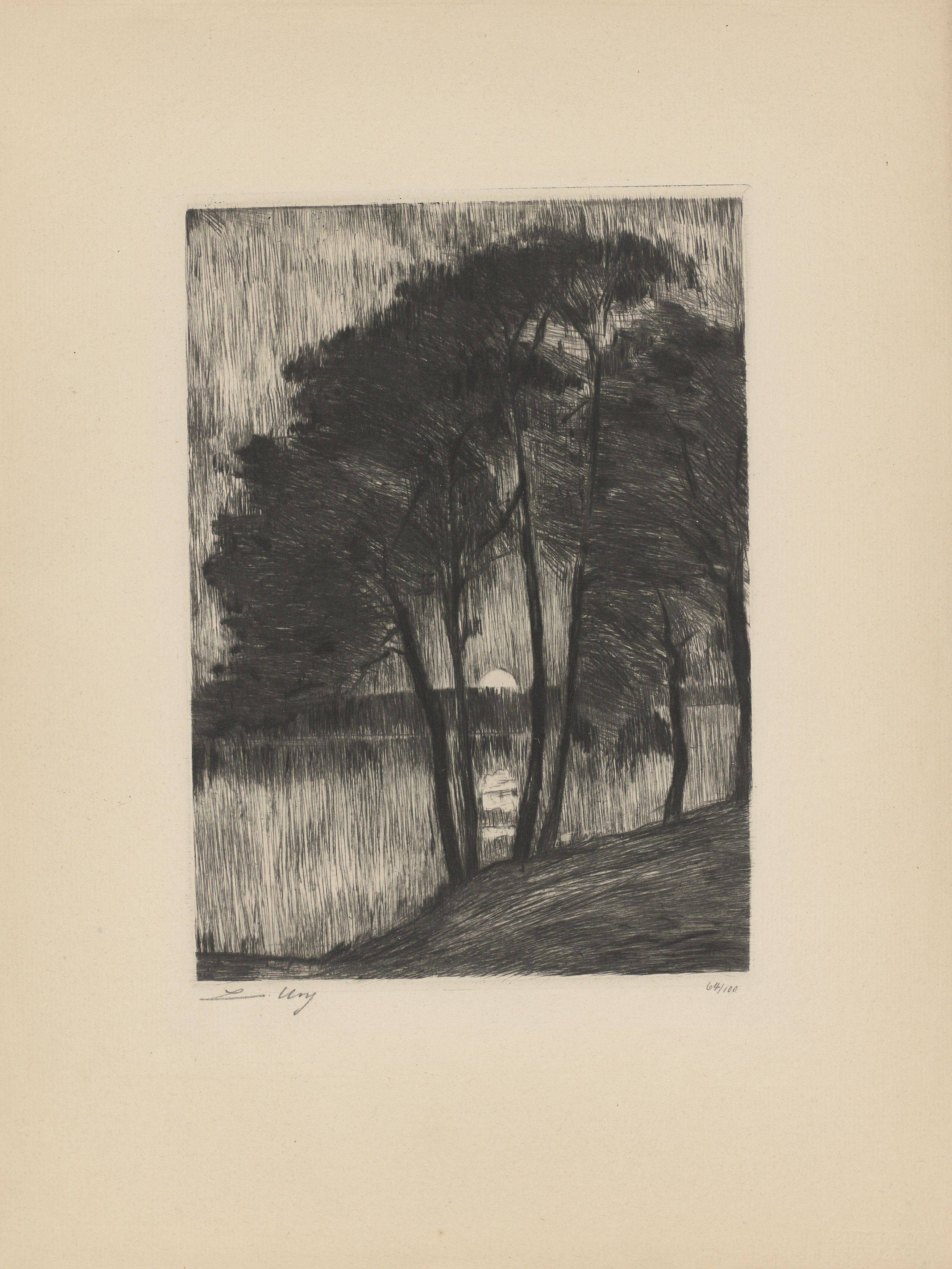 This picture shows the following artwork: Lesser Ury. ”Berliner Impressionen”. 1924.