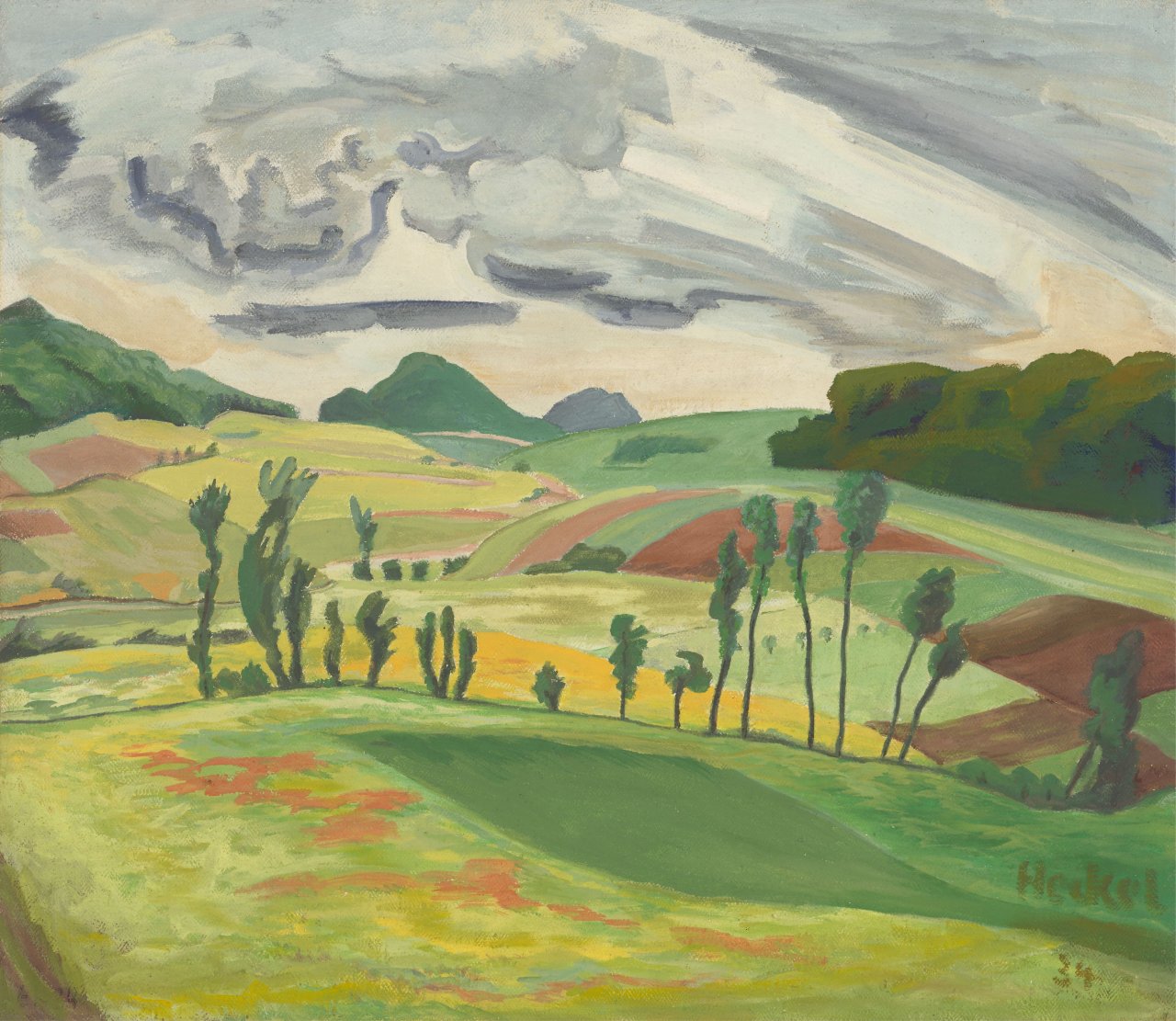 This picture shows the following artwork: Erich Heckel. ”Kleine Rhönlandschaft”. 1934.