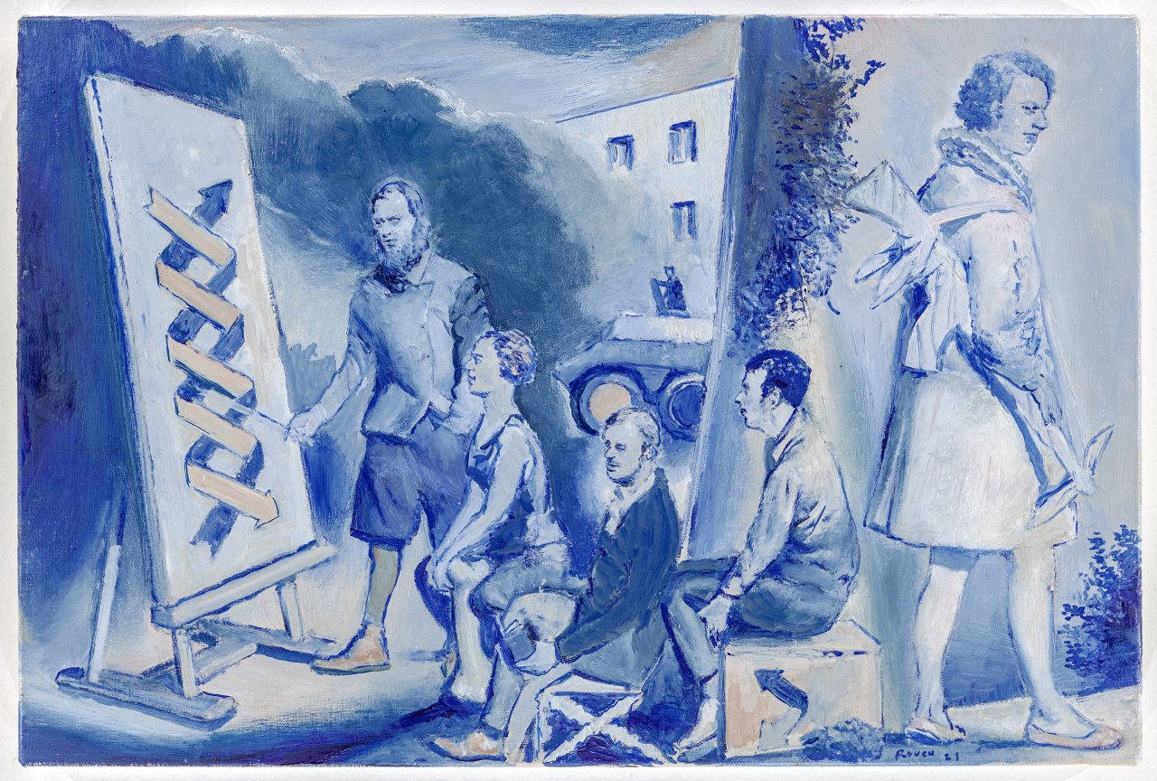 Auf diesem Bild ist das folgende Kunstwerk zu sehen: Neo Rauch. „Die Klasse“. 2021.