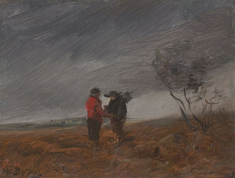 Auf diesem Bild ist das folgende Kunstwerk zu sehen: Wilhelm Busch. „Kuhhandel“. Um 1882/89.