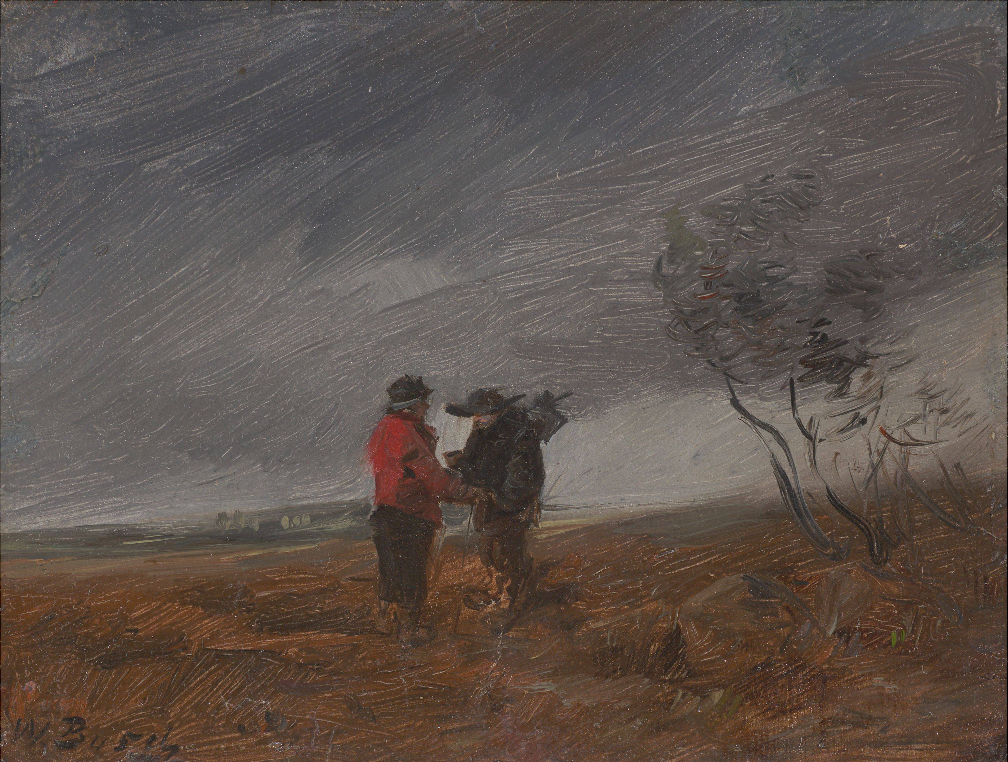 Auf diesem Bild ist das folgende Kunstwerk zu sehen: Wilhelm Busch. „Kuhhandel“. Um 1882/89.