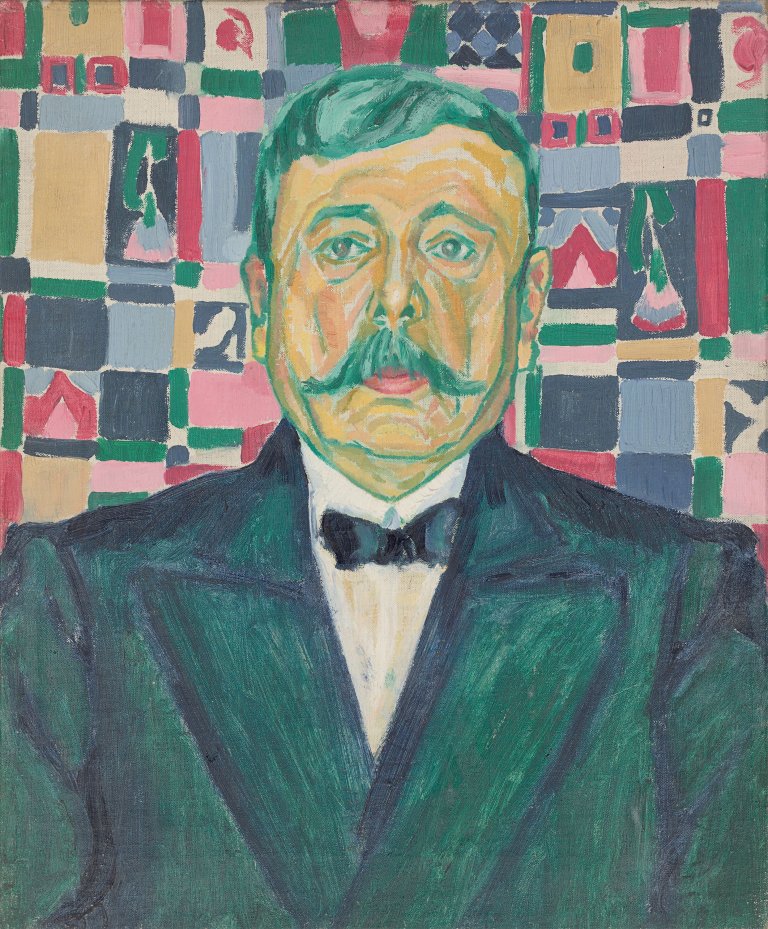 This picture shows the following artwork: Heinrich Maria Davringhausen. ”Porträt eines Mannes”. 1912.