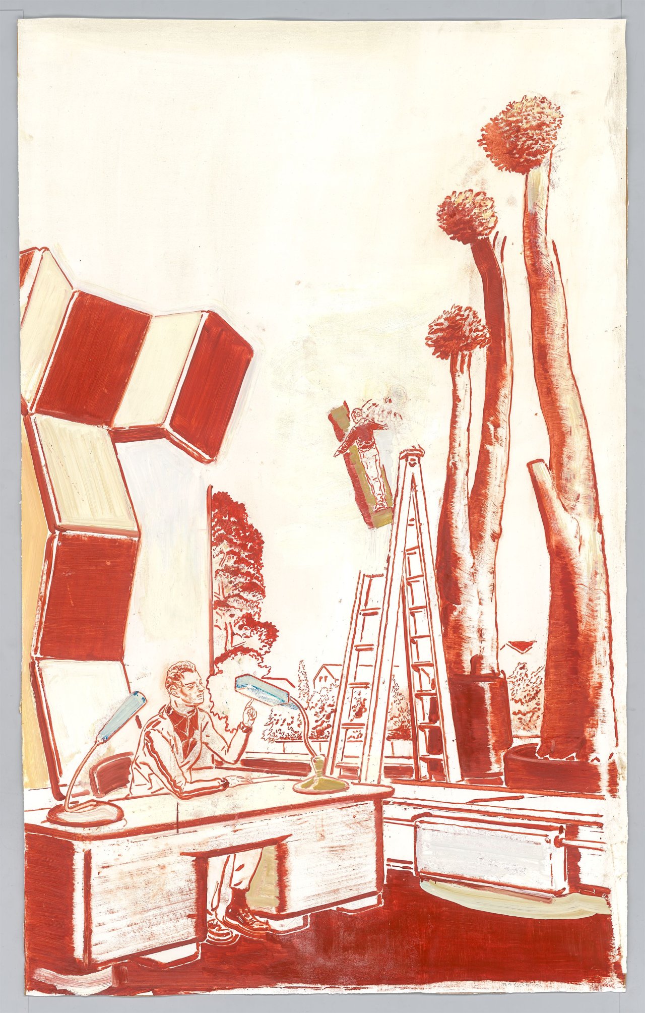 Auf diesem Bild ist das folgende Kunstwerk zu sehen: Neo Rauch. Die Leiter. 2000.