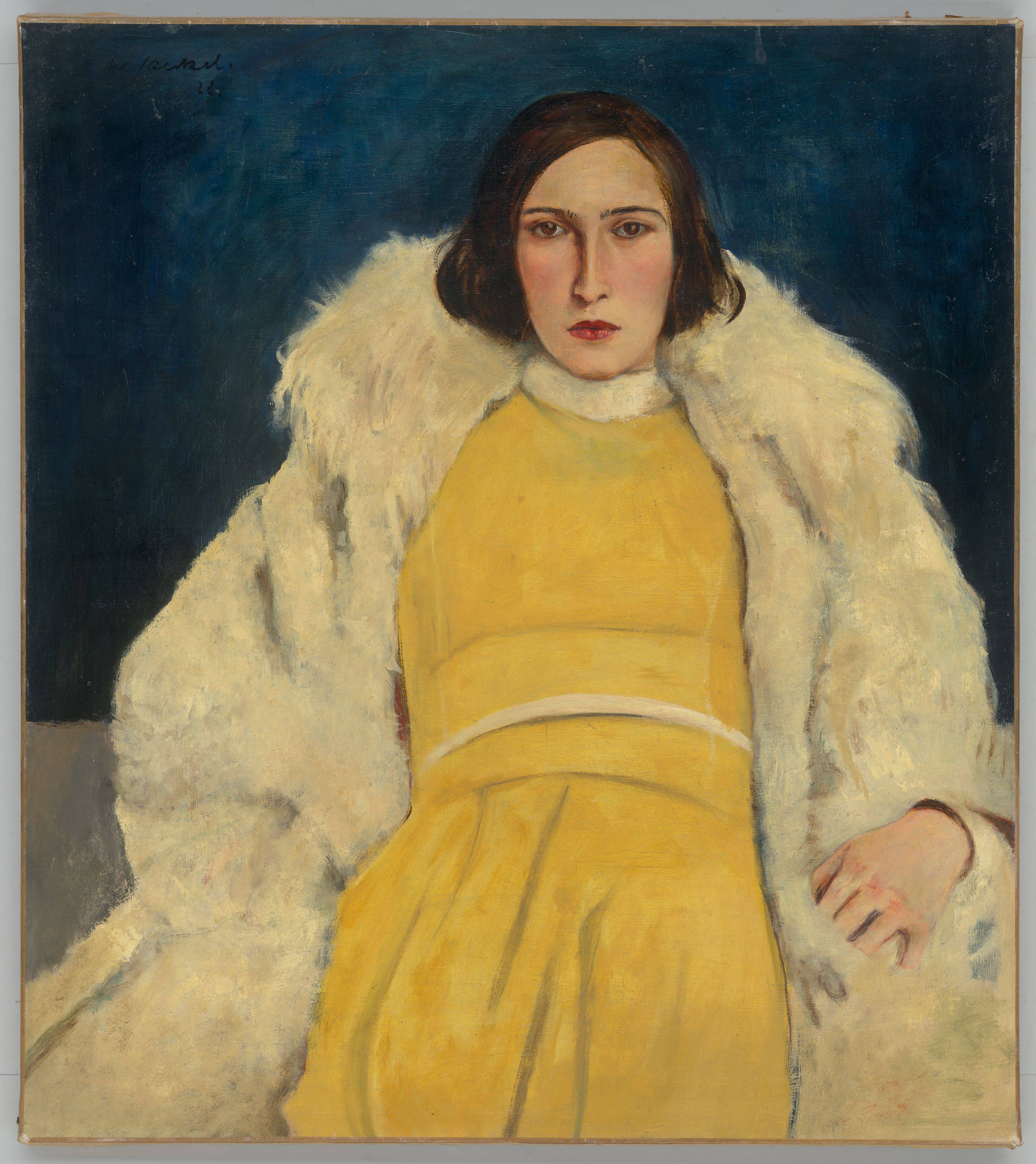 This picture shows the following artwork: Willy Jaeckel. ”Dame in Gelb (Tänzerin)”. 1928.