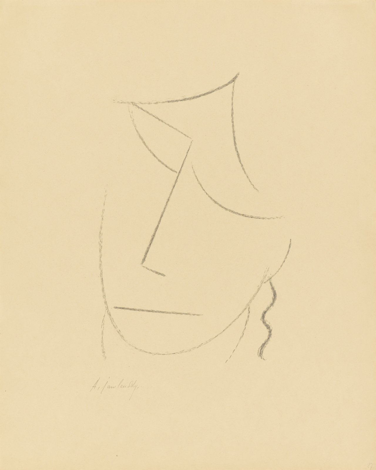 This picture shows the following artwork: Alexej von Jawlensky. ”Kopf V”. 1922.