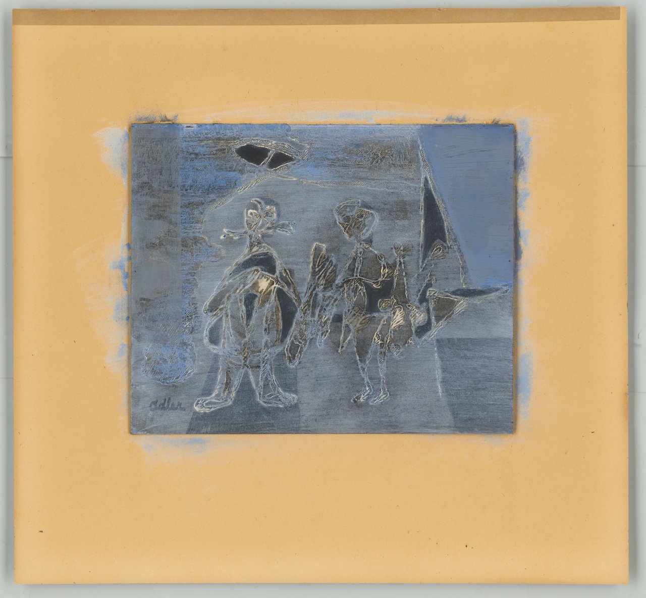 This picture shows the following artwork: Jankel Adler. ”Illustration to Kafka”. 1948.