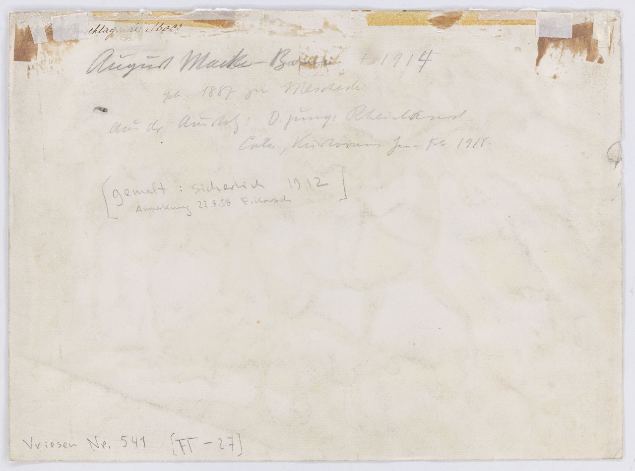 Auf diesem Bild ist das folgende Kunstwerk zu sehen: August Macke. „Paukeschlagender Mohr“. 1912.